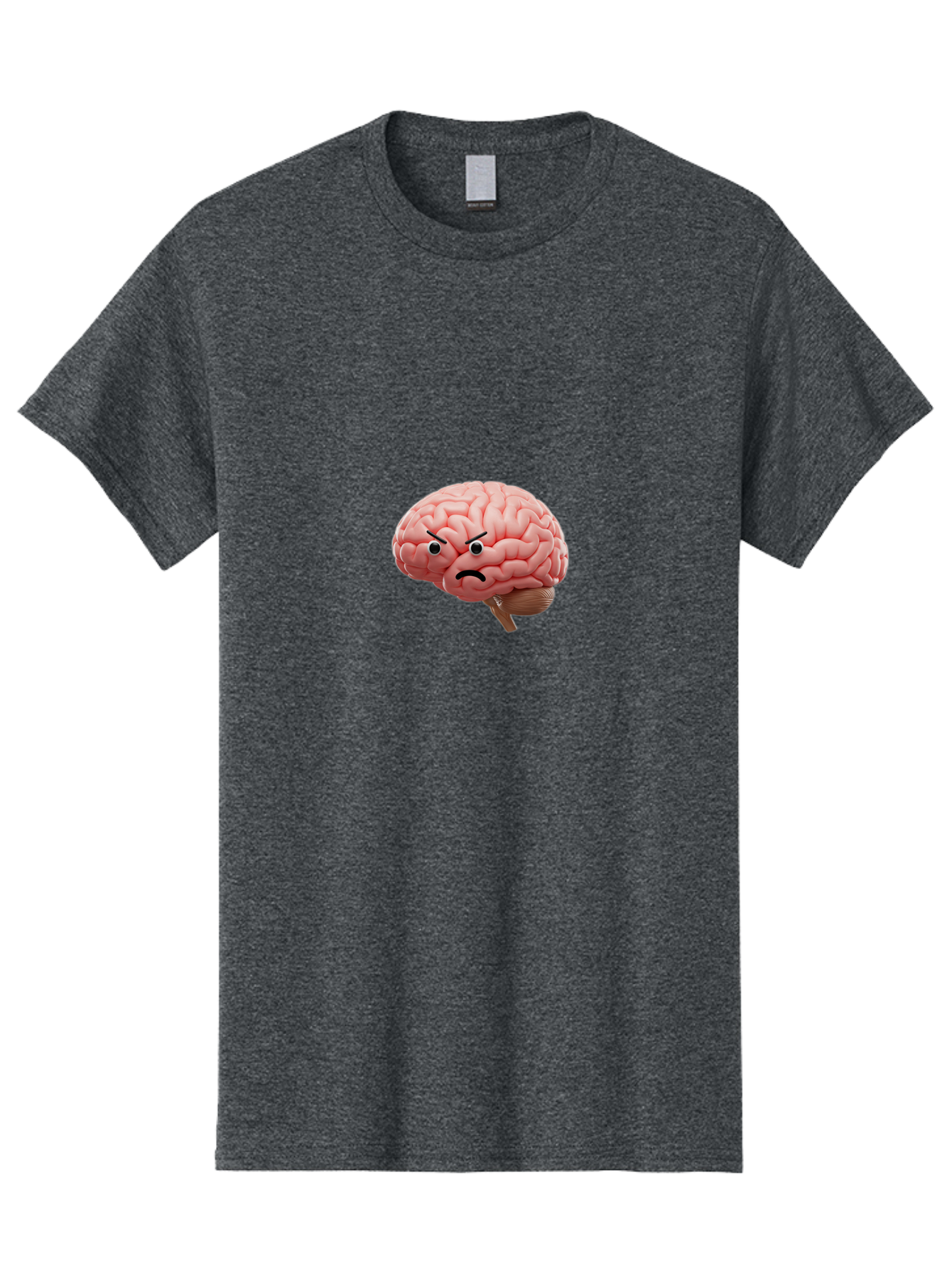 Angry-Brain Men'S Graphic Tee, 100% Cotton, Comfortable Casual Summer Wear, Machine Washable, Human Brain With Angry Face, Negative Emotions, Frustration, Cognitive Overload, Neuroscience, Mental Health, Brain Function, Emotional Intelligence Baa132