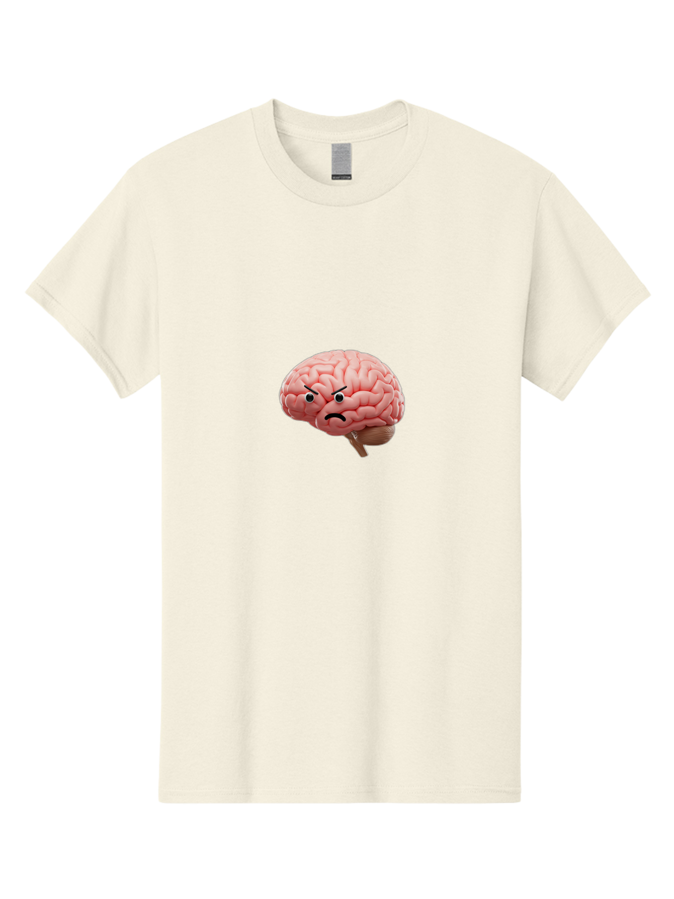 Angry-Brain Men'S Graphic Tee, 100% Cotton, Comfortable Casual Summer Wear, Machine Washable, Human Brain With Angry Face, Negative Emotions, Frustration, Cognitive Overload, Neuroscience, Mental Health, Brain Function, Emotional Intelligence Baa132