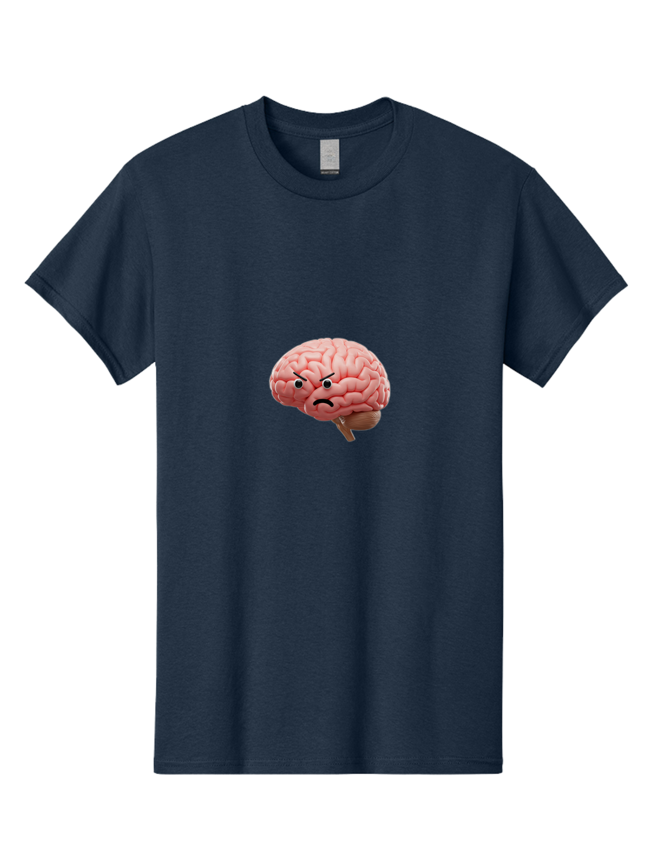 Angry-Brain Men'S Graphic Tee, 100% Cotton, Comfortable Casual Summer Wear, Machine Washable, Human Brain With Angry Face, Negative Emotions, Frustration, Cognitive Overload, Neuroscience, Mental Health, Brain Function, Emotional Intelligence Baa132
