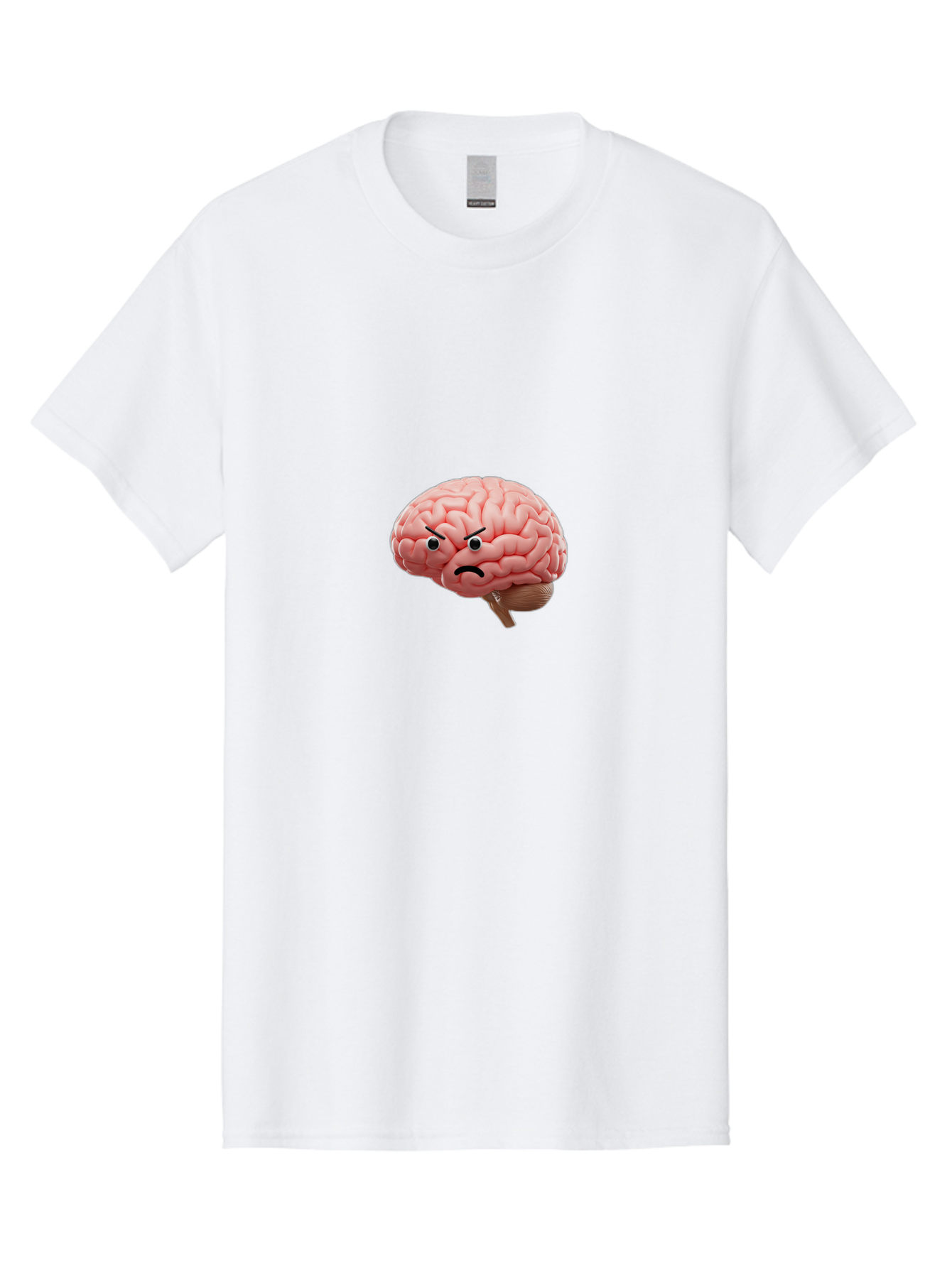 Angry-Brain Men'S Graphic Tee, 100% Cotton, Comfortable Casual Summer Wear, Machine Washable, Human Brain With Angry Face, Negative Emotions, Frustration, Cognitive Overload, Neuroscience, Mental Health, Brain Function, Emotional Intelligence Baa132
