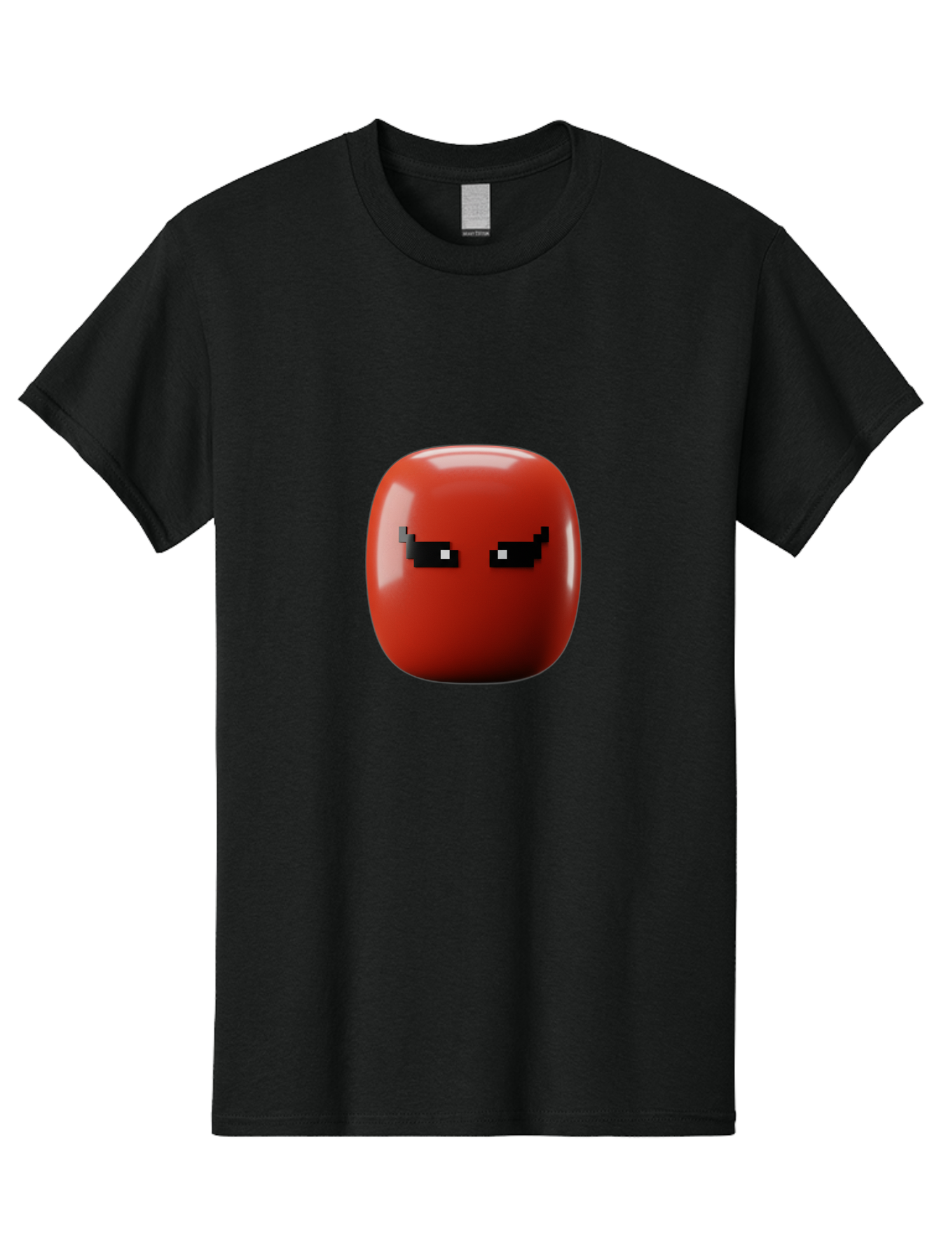 Angry-Tomato Men'S Graphic Tee, 100% Cotton, Comfortable Casual Summer Wear, Machine Washable, Angry Face, Pixel Art Style, Digital Illustration, Red Tomato, Emotive Expression, Playful Design, Cartoon Character Baa135