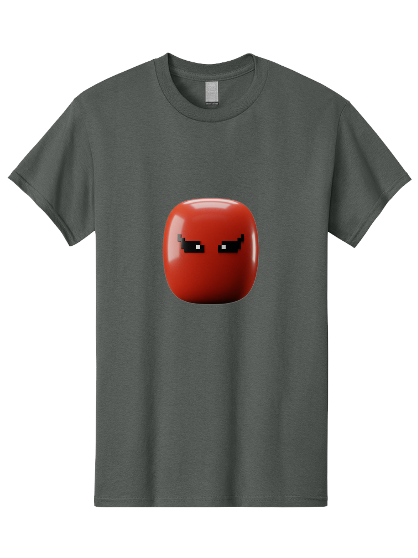 Angry-Tomato Men'S Graphic Tee, 100% Cotton, Comfortable Casual Summer Wear, Machine Washable, Angry Face, Pixel Art Style, Digital Illustration, Red Tomato, Emotive Expression, Playful Design, Cartoon Character Baa135