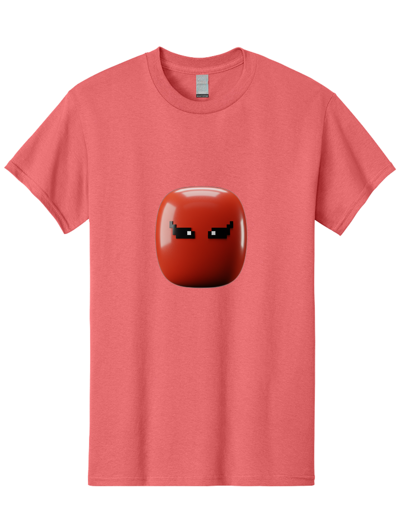 Angry-Tomato Men'S Graphic Tee, 100% Cotton, Comfortable Casual Summer Wear, Machine Washable, Angry Face, Pixel Art Style, Digital Illustration, Red Tomato, Emotive Expression, Playful Design, Cartoon Character Baa135