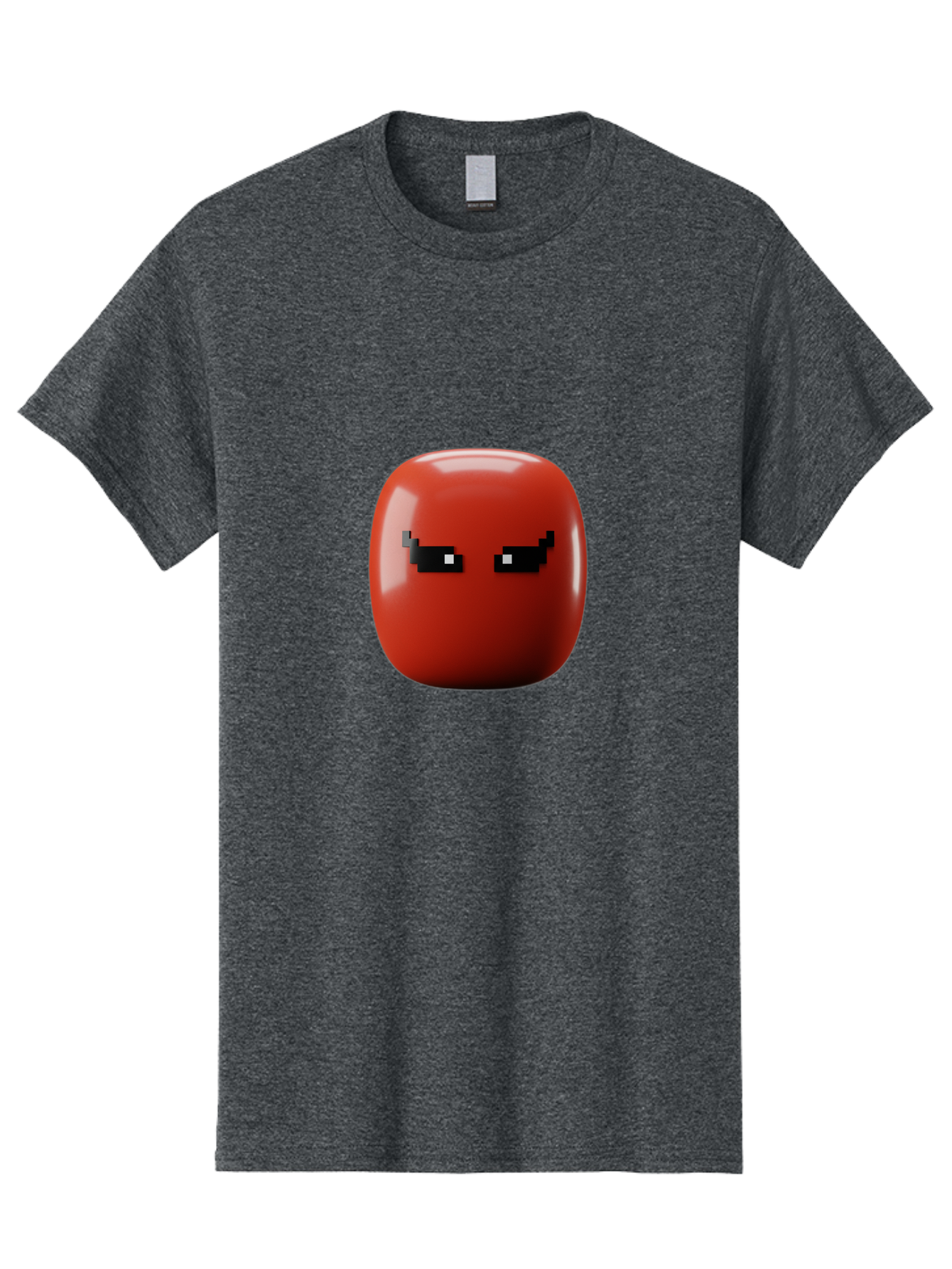 Angry-Tomato Men'S Graphic Tee, 100% Cotton, Comfortable Casual Summer Wear, Machine Washable, Angry Face, Pixel Art Style, Digital Illustration, Red Tomato, Emotive Expression, Playful Design, Cartoon Character Baa135