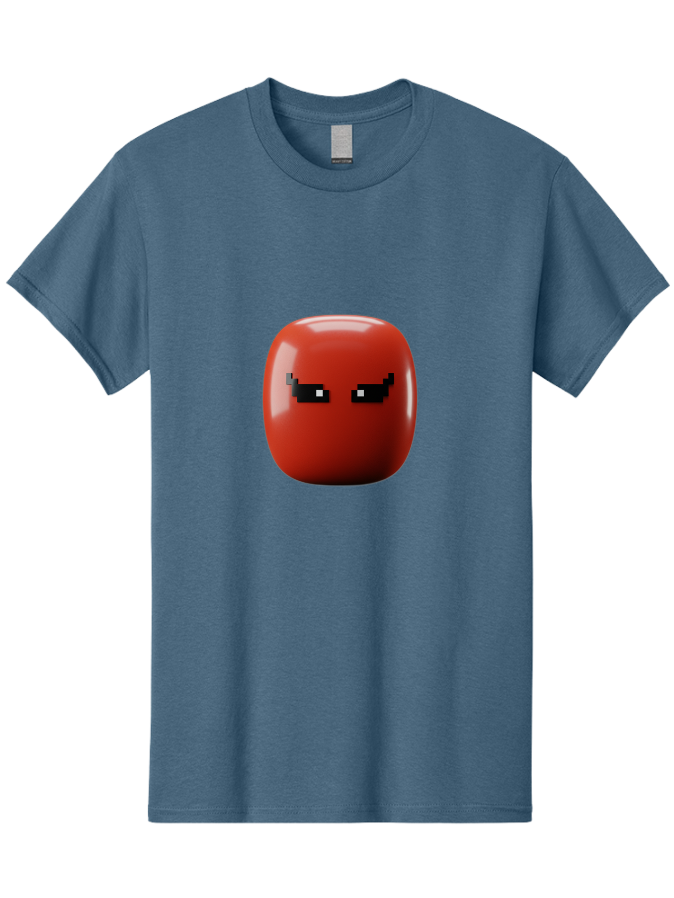 Angry-Tomato Men'S Graphic Tee, 100% Cotton, Comfortable Casual Summer Wear, Machine Washable, Angry Face, Pixel Art Style, Digital Illustration, Red Tomato, Emotive Expression, Playful Design, Cartoon Character Baa135