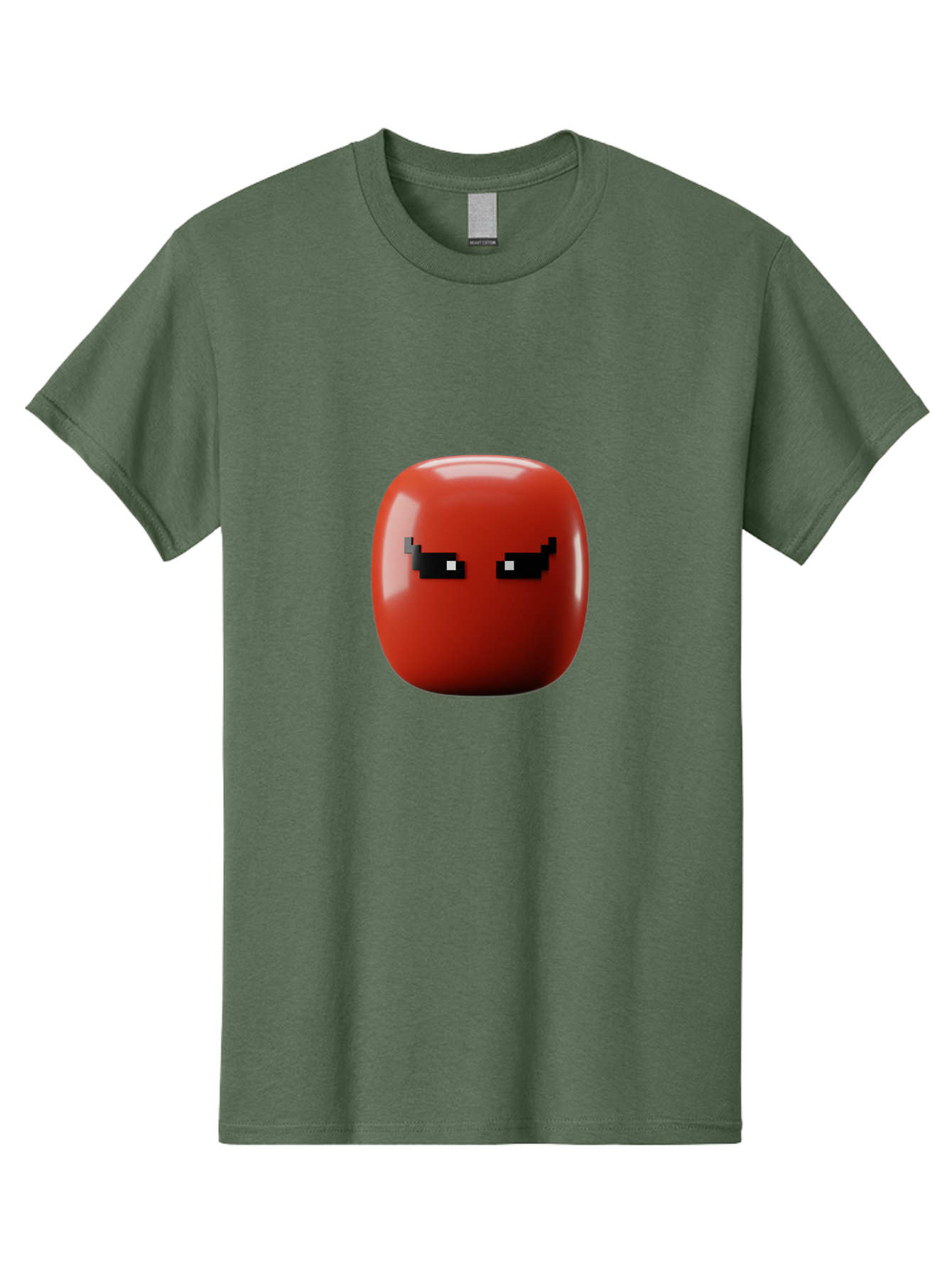 Angry-Tomato Men'S Graphic Tee, 100% Cotton, Comfortable Casual Summer Wear, Machine Washable, Angry Face, Pixel Art Style, Digital Illustration, Red Tomato, Emotive Expression, Playful Design, Cartoon Character Baa135