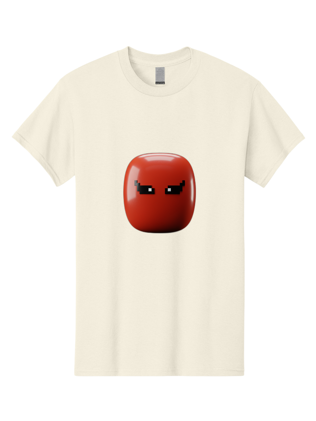 Angry-Tomato Men'S Graphic Tee, 100% Cotton, Comfortable Casual Summer Wear, Machine Washable, Angry Face, Pixel Art Style, Digital Illustration, Red Tomato, Emotive Expression, Playful Design, Cartoon Character Baa135