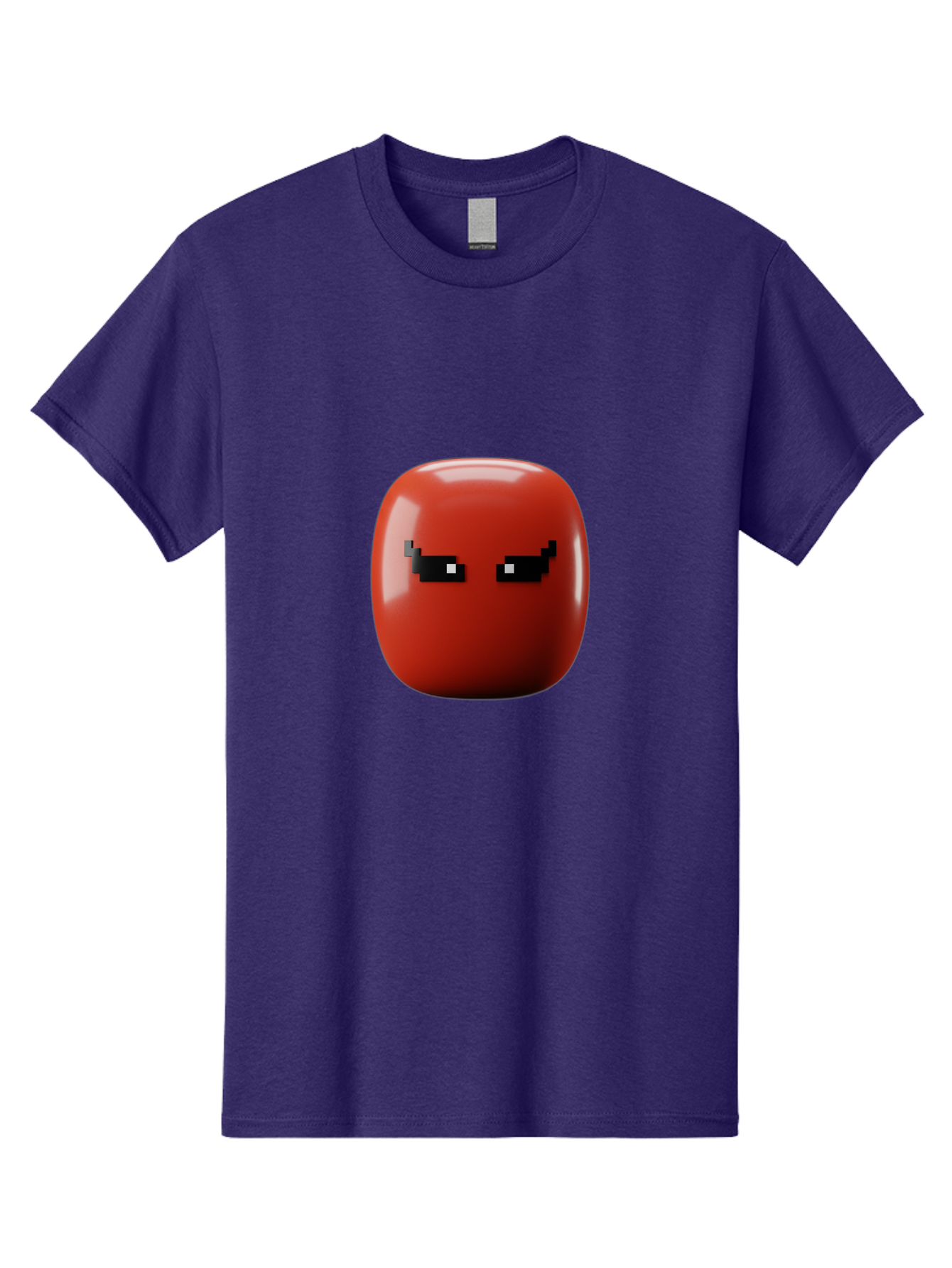Angry-Tomato Men'S Graphic Tee, 100% Cotton, Comfortable Casual Summer Wear, Machine Washable, Angry Face, Pixel Art Style, Digital Illustration, Red Tomato, Emotive Expression, Playful Design, Cartoon Character Baa135