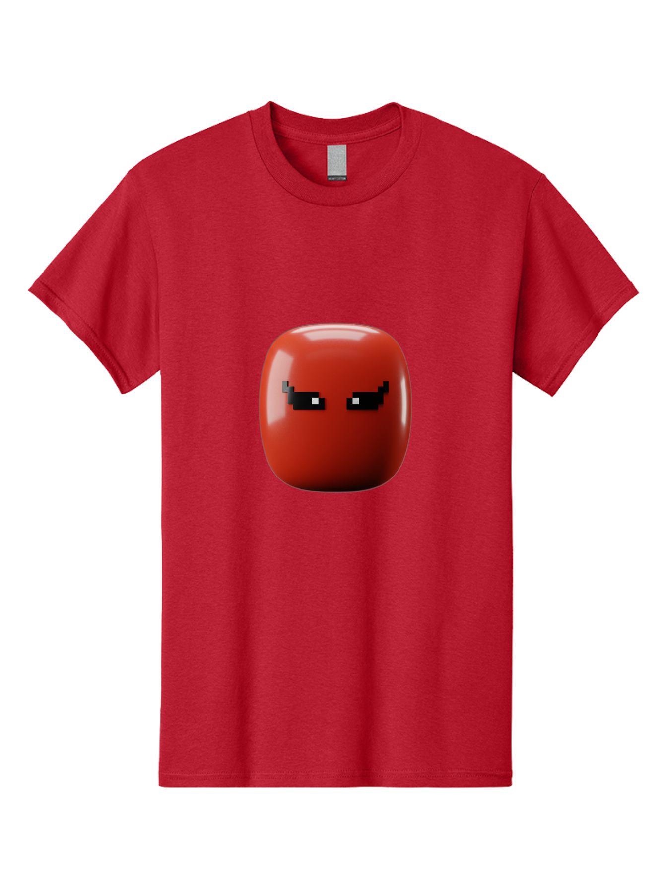 Angry-Tomato Men'S Graphic Tee, 100% Cotton, Comfortable Casual Summer Wear, Machine Washable, Angry Face, Pixel Art Style, Digital Illustration, Red Tomato, Emotive Expression, Playful Design, Cartoon Character Baa135
