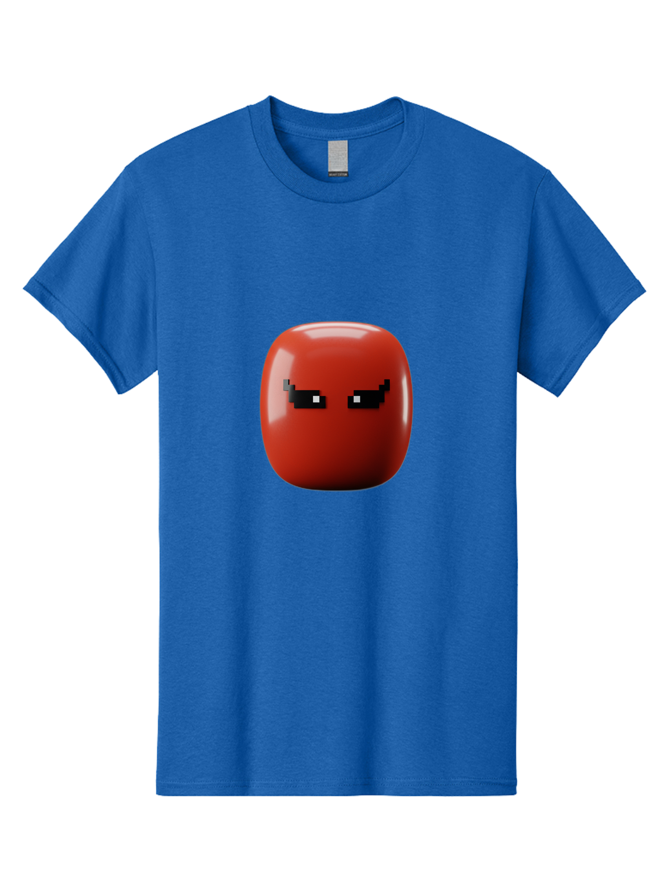 Angry-Tomato Men'S Graphic Tee, 100% Cotton, Comfortable Casual Summer Wear, Machine Washable, Angry Face, Pixel Art Style, Digital Illustration, Red Tomato, Emotive Expression, Playful Design, Cartoon Character Baa135
