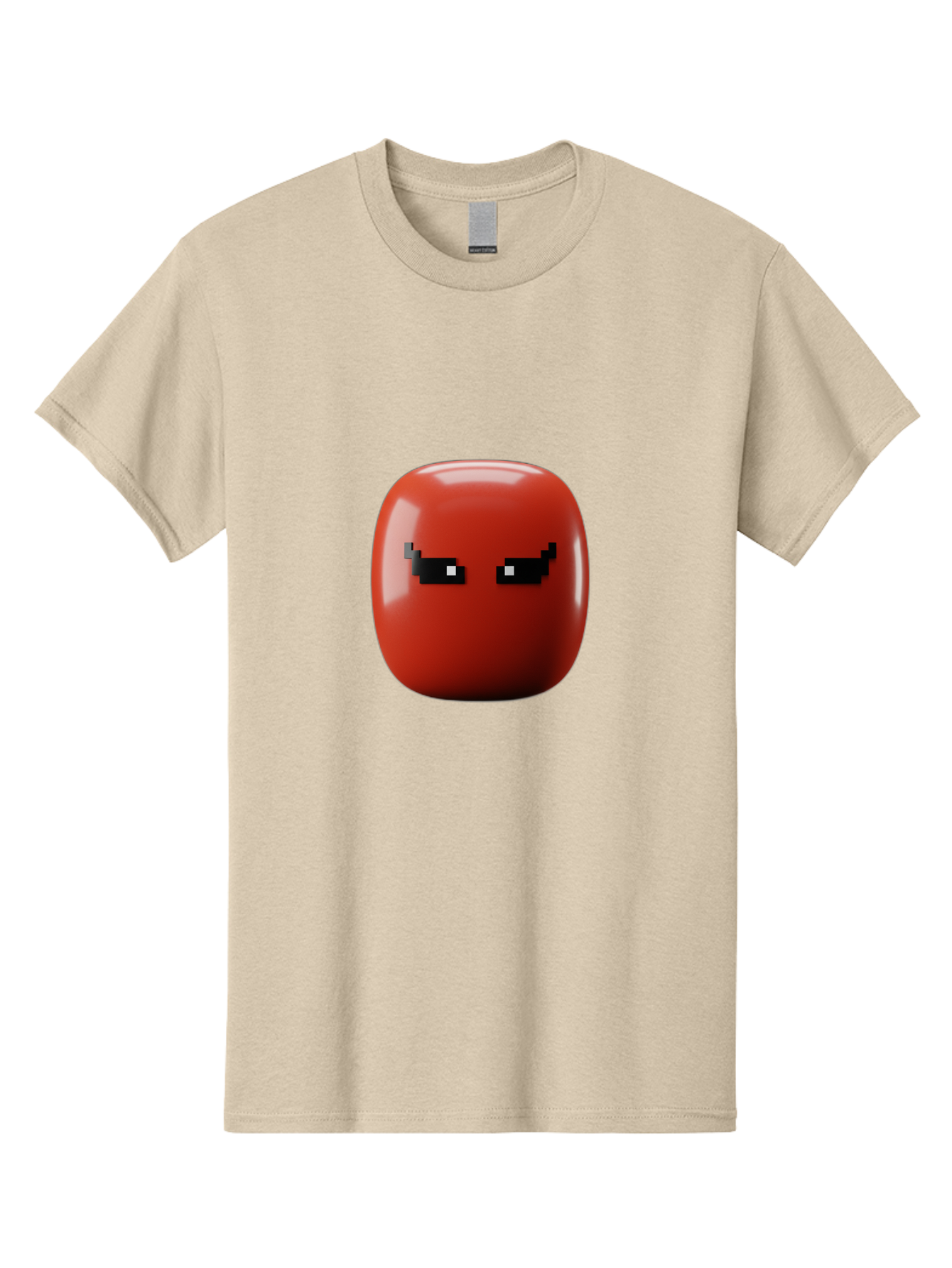 Angry-Tomato Men'S Graphic Tee, 100% Cotton, Comfortable Casual Summer Wear, Machine Washable, Angry Face, Pixel Art Style, Digital Illustration, Red Tomato, Emotive Expression, Playful Design, Cartoon Character Baa135