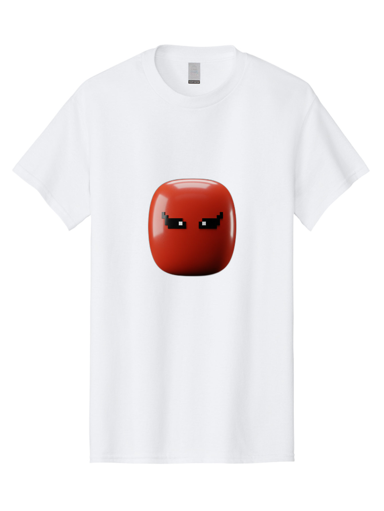 Angry-Tomato Men'S Graphic Tee, 100% Cotton, Comfortable Casual Summer Wear, Machine Washable, Angry Face, Pixel Art Style, Digital Illustration, Red Tomato, Emotive Expression, Playful Design, Cartoon Character Baa135