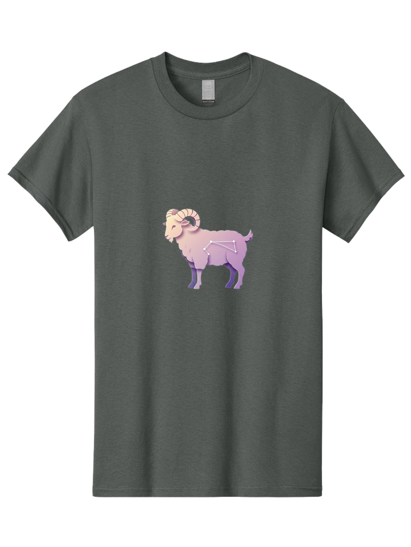 Aries-Constellation-Goat Men'S Graphic Tee, 100% Cotton, Comfortable Casual Summer Wear, Machine Washable, Ram Constellation, Aries Zodiac Sign, Goat Symbolism, Astrology Illustration, Horoscope Graphics, Constellation Diagram, Zodiac Artwork Baa138