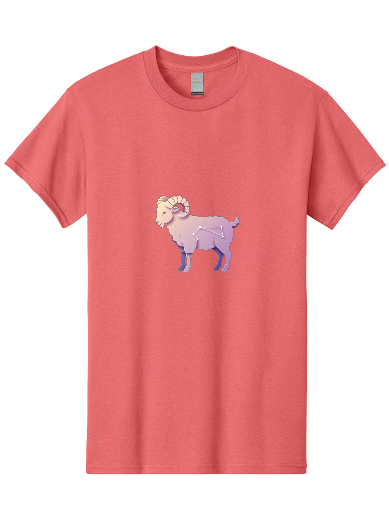 Aries-Constellation-Goat Men'S Graphic Tee, 100% Cotton, Comfortable Casual Summer Wear, Machine Washable, Ram Constellation, Aries Zodiac Sign, Goat Symbolism, Astrology Illustration, Horoscope Graphics, Constellation Diagram, Zodiac Artwork Baa138