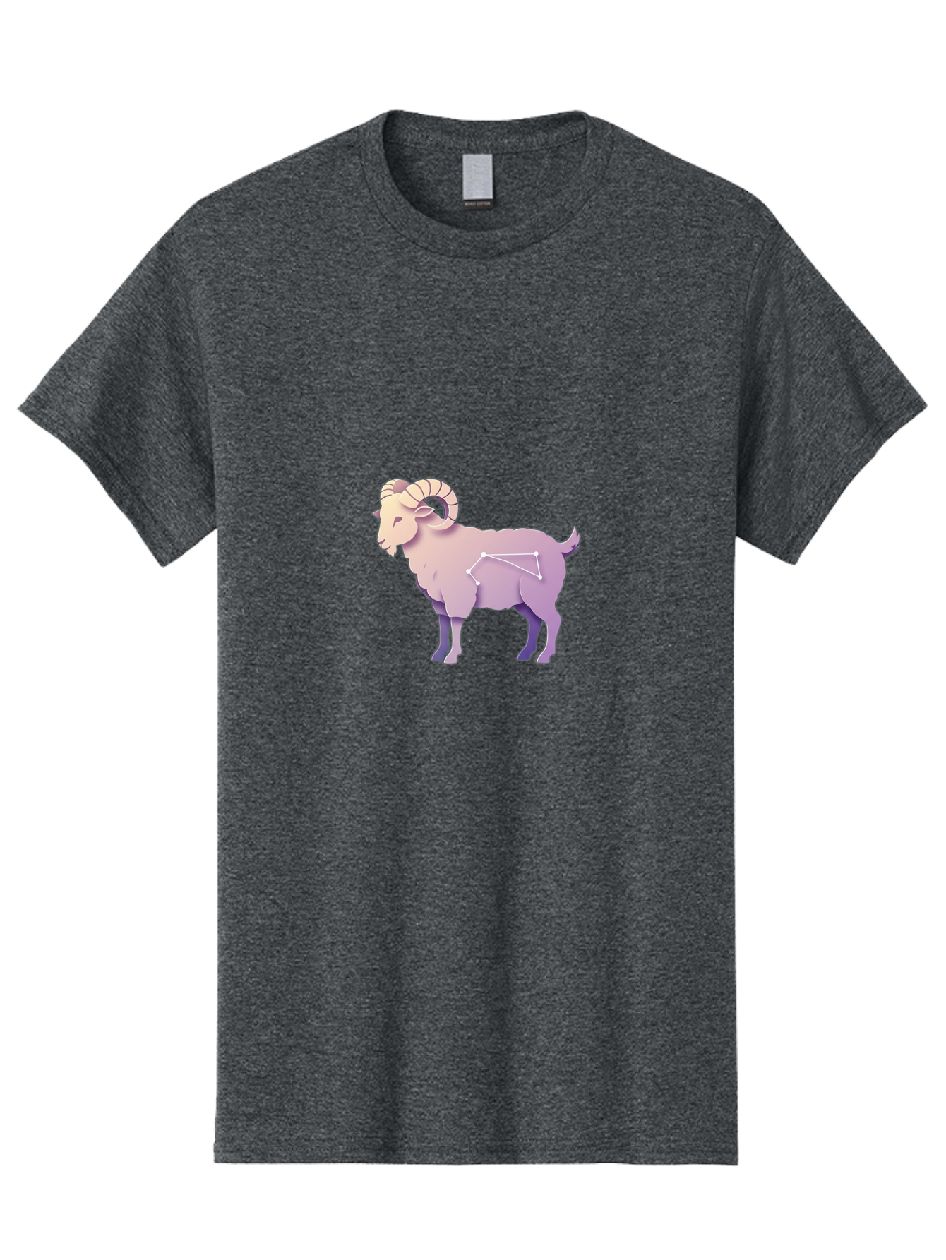 Aries-Constellation-Goat Men'S Graphic Tee, 100% Cotton, Comfortable Casual Summer Wear, Machine Washable, Ram Constellation, Aries Zodiac Sign, Goat Symbolism, Astrology Illustration, Horoscope Graphics, Constellation Diagram, Zodiac Artwork Baa138