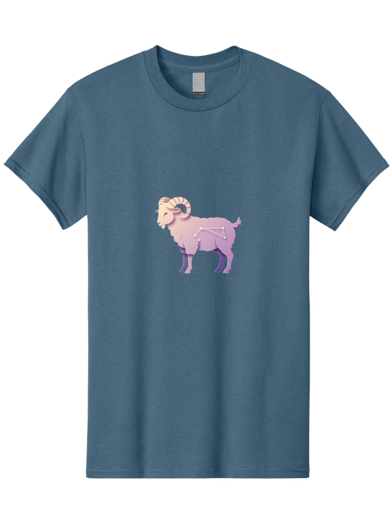 Aries-Constellation-Goat Men'S Graphic Tee, 100% Cotton, Comfortable Casual Summer Wear, Machine Washable, Ram Constellation, Aries Zodiac Sign, Goat Symbolism, Astrology Illustration, Horoscope Graphics, Constellation Diagram, Zodiac Artwork Baa138