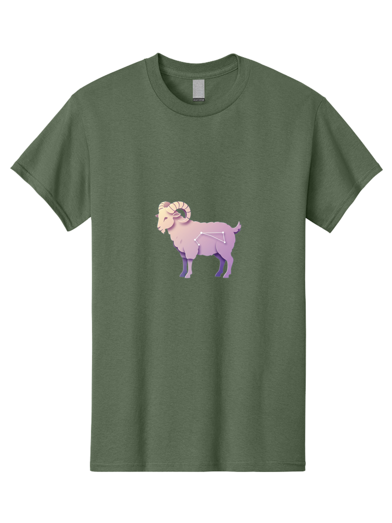 Aries-Constellation-Goat Men'S Graphic Tee, 100% Cotton, Comfortable Casual Summer Wear, Machine Washable, Ram Constellation, Aries Zodiac Sign, Goat Symbolism, Astrology Illustration, Horoscope Graphics, Constellation Diagram, Zodiac Artwork Baa138