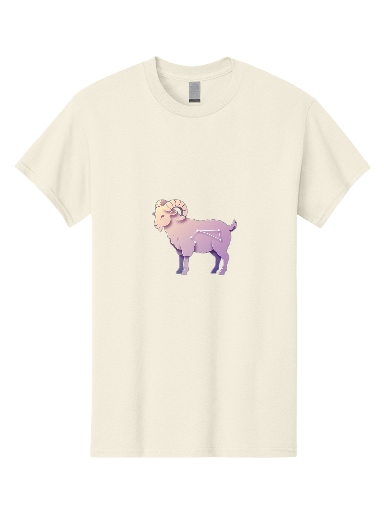 Aries-Constellation-Goat Men'S Graphic Tee, 100% Cotton, Comfortable Casual Summer Wear, Machine Washable, Ram Constellation, Aries Zodiac Sign, Goat Symbolism, Astrology Illustration, Horoscope Graphics, Constellation Diagram, Zodiac Artwork Baa138