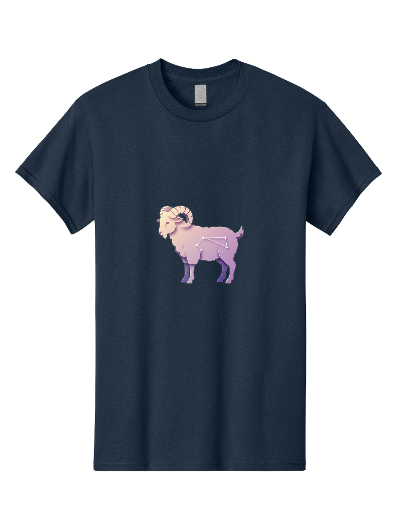 Aries-Constellation-Goat Men'S Graphic Tee, 100% Cotton, Comfortable Casual Summer Wear, Machine Washable, Ram Constellation, Aries Zodiac Sign, Goat Symbolism, Astrology Illustration, Horoscope Graphics, Constellation Diagram, Zodiac Artwork Baa138