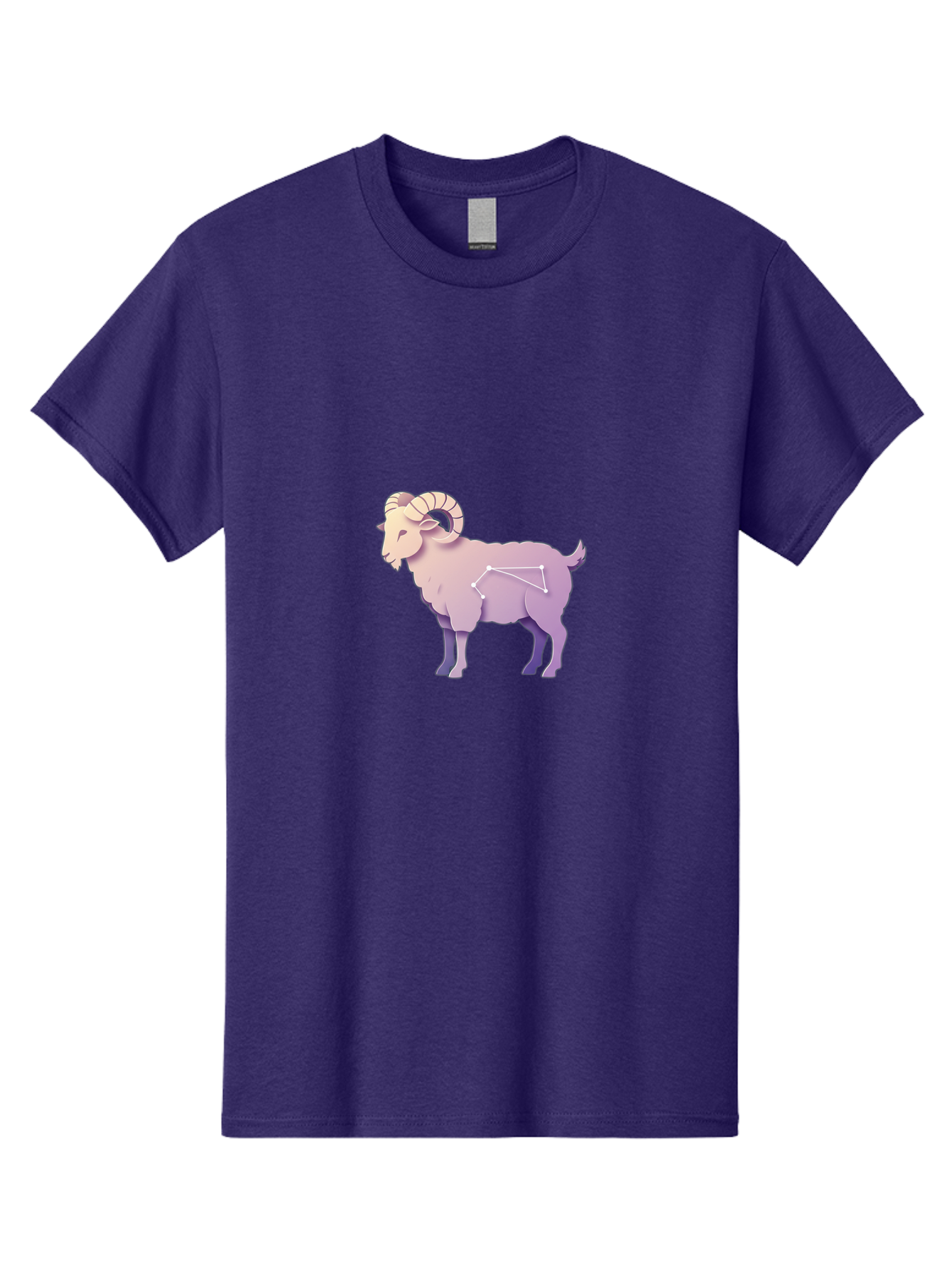 Aries-Constellation-Goat Men'S Graphic Tee, 100% Cotton, Comfortable Casual Summer Wear, Machine Washable, Ram Constellation, Aries Zodiac Sign, Goat Symbolism, Astrology Illustration, Horoscope Graphics, Constellation Diagram, Zodiac Artwork Baa138