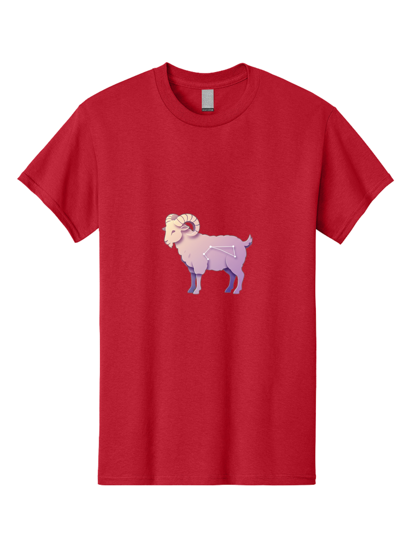 Aries-Constellation-Goat Men'S Graphic Tee, 100% Cotton, Comfortable Casual Summer Wear, Machine Washable, Ram Constellation, Aries Zodiac Sign, Goat Symbolism, Astrology Illustration, Horoscope Graphics, Constellation Diagram, Zodiac Artwork Baa138