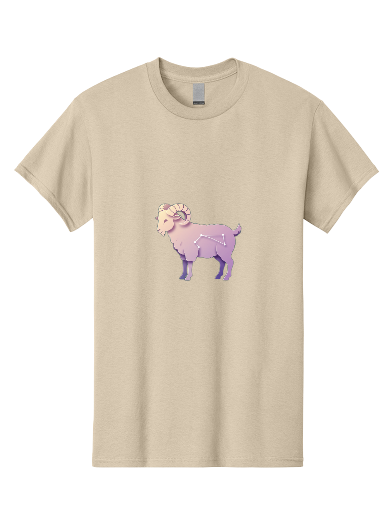 Aries-Constellation-Goat Men'S Graphic Tee, 100% Cotton, Comfortable Casual Summer Wear, Machine Washable, Ram Constellation, Aries Zodiac Sign, Goat Symbolism, Astrology Illustration, Horoscope Graphics, Constellation Diagram, Zodiac Artwork Baa138