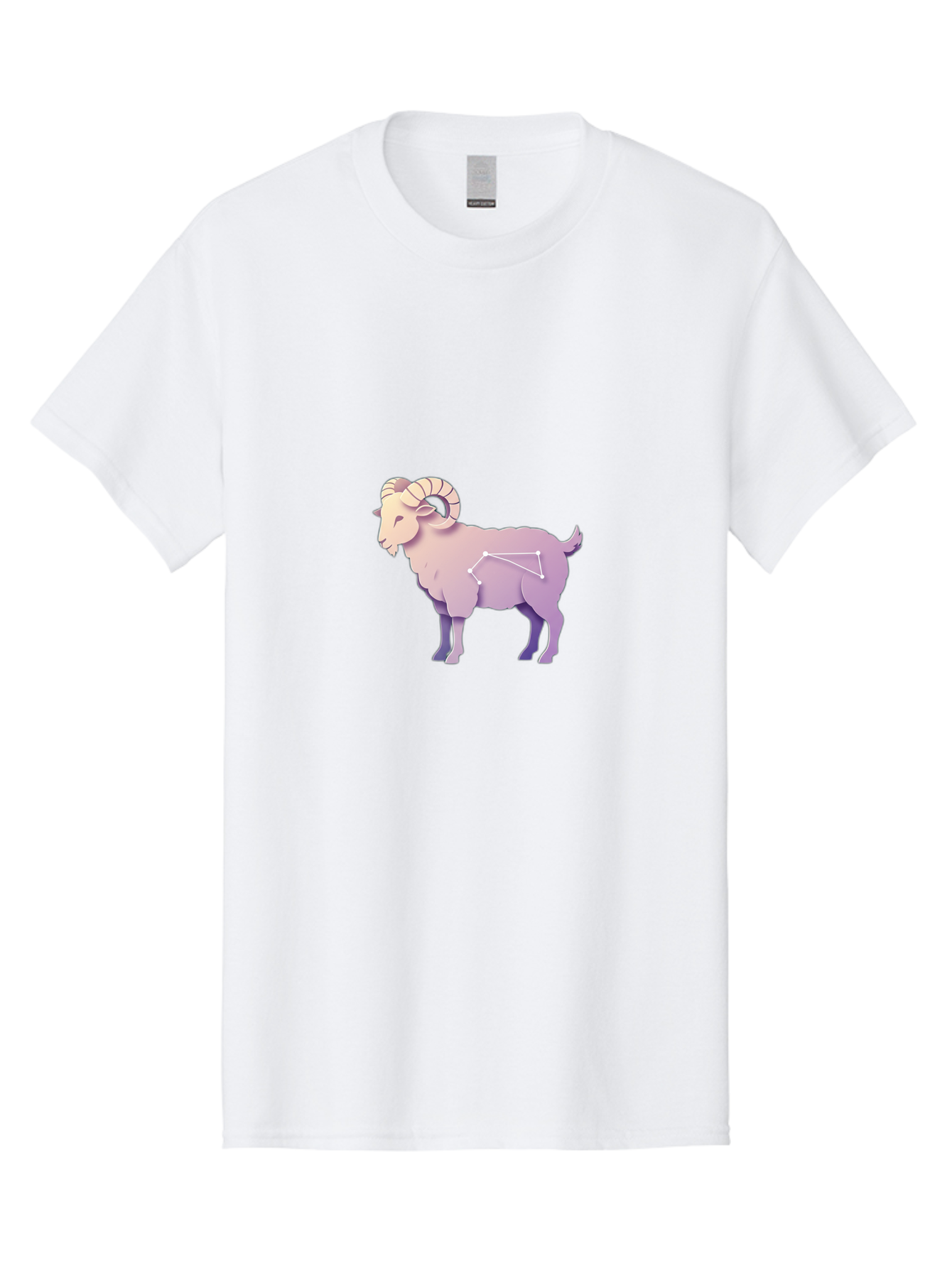 Aries-Constellation-Goat Men'S Graphic Tee, 100% Cotton, Comfortable Casual Summer Wear, Machine Washable, Ram Constellation, Aries Zodiac Sign, Goat Symbolism, Astrology Illustration, Horoscope Graphics, Constellation Diagram, Zodiac Artwork Baa138