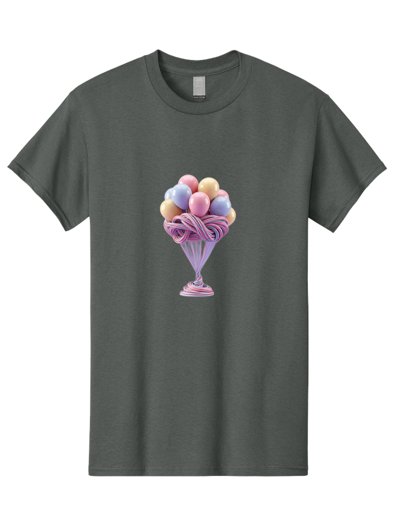 Balloons-In-Funnel Men'S Graphic Tee, 100% Cotton, Comfortable Casual Summer Wear, Machine Washable, Pastel Balloons, Colorful Balloons, Balloons In Glass, Twisted Ribbons, Festive Decoration, Party Decor, Celebratory Balloons, Vibrant Colors Baa146