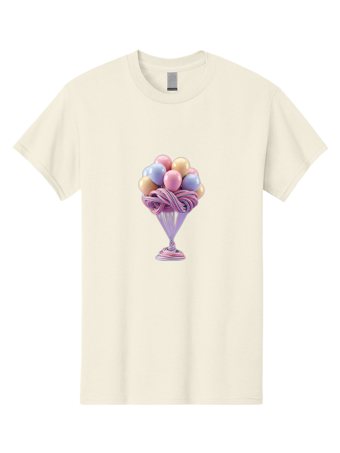 Balloons-In-Funnel Men'S Graphic Tee, 100% Cotton, Comfortable Casual Summer Wear, Machine Washable, Pastel Balloons, Colorful Balloons, Balloons In Glass, Twisted Ribbons, Festive Decoration, Party Decor, Celebratory Balloons, Vibrant Colors Baa146