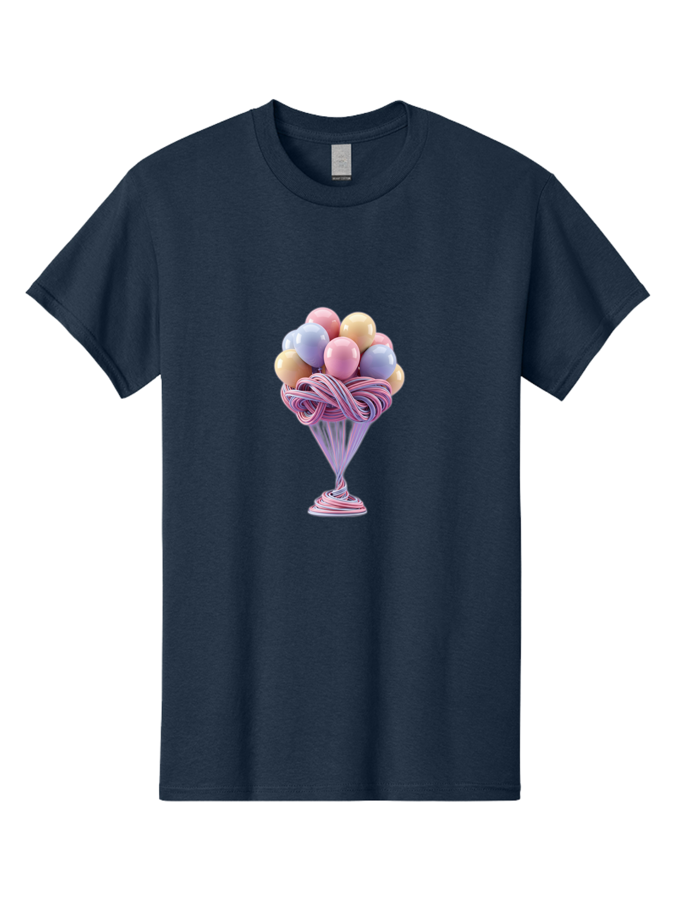 Balloons-In-Funnel Men'S Graphic Tee, 100% Cotton, Comfortable Casual Summer Wear, Machine Washable, Pastel Balloons, Colorful Balloons, Balloons In Glass, Twisted Ribbons, Festive Decoration, Party Decor, Celebratory Balloons, Vibrant Colors Baa146