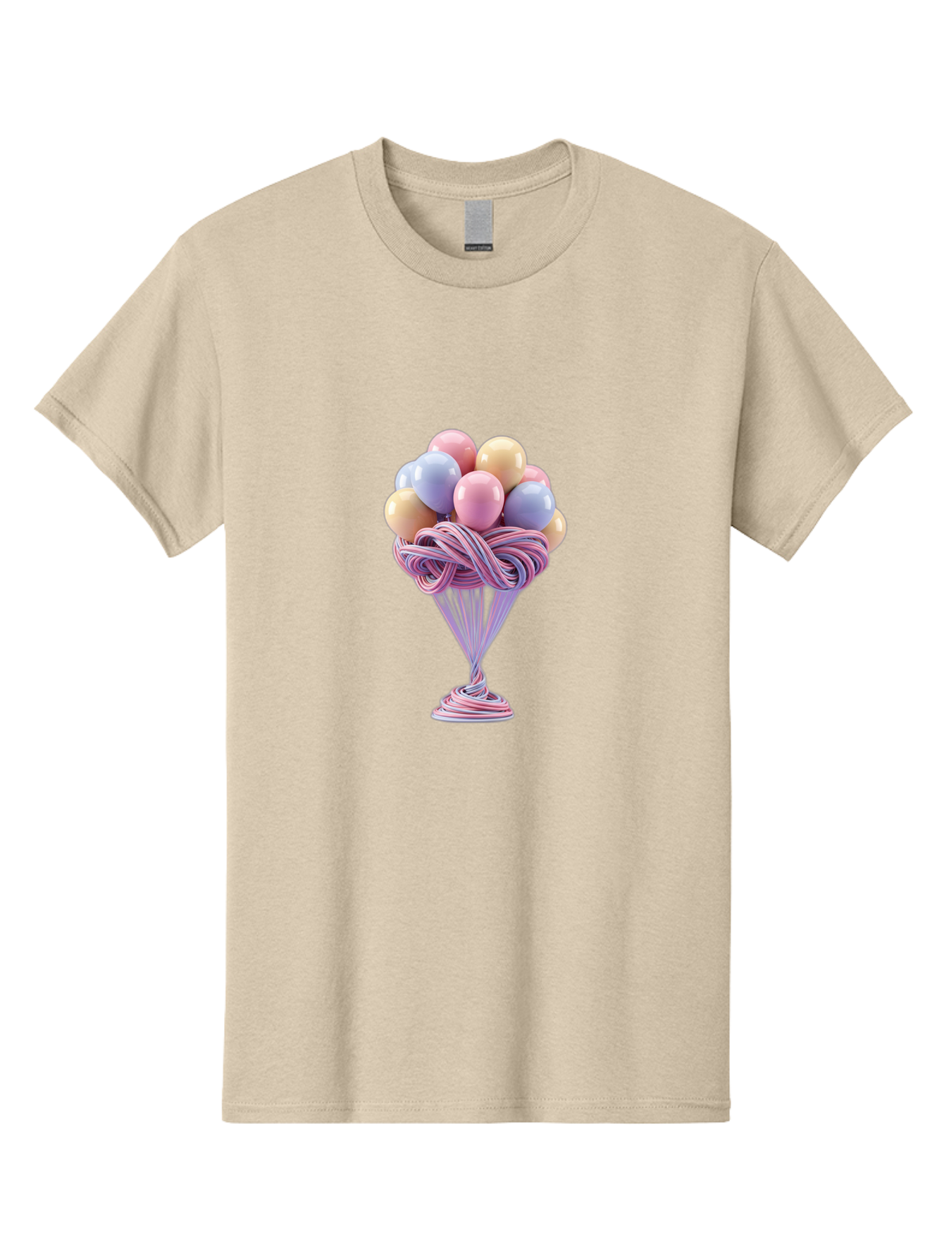 Balloons-In-Funnel Men'S Graphic Tee, 100% Cotton, Comfortable Casual Summer Wear, Machine Washable, Pastel Balloons, Colorful Balloons, Balloons In Glass, Twisted Ribbons, Festive Decoration, Party Decor, Celebratory Balloons, Vibrant Colors Baa146