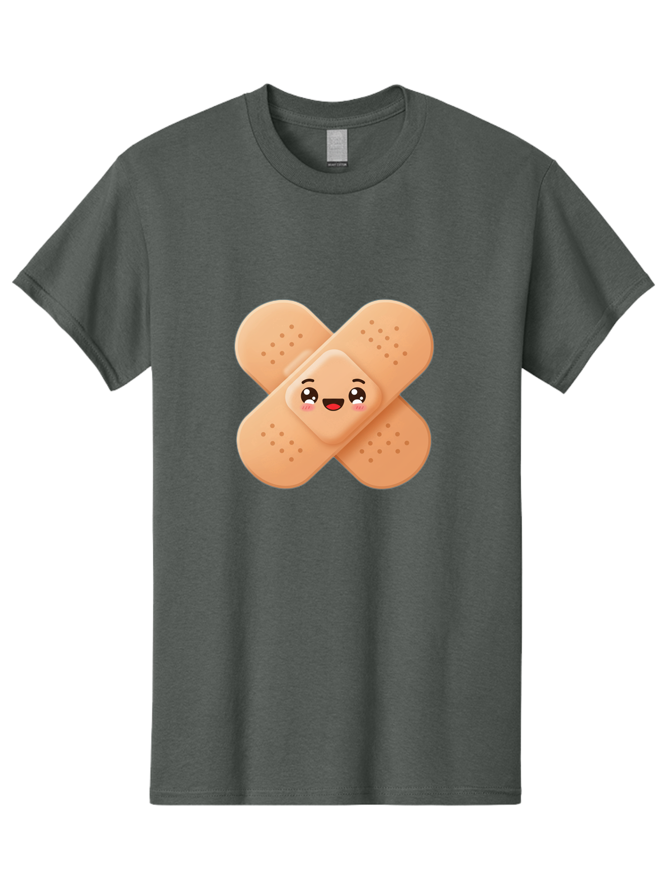 Band-Aid-Cartoon Men'S Graphic Tee, 100% Cotton, Comfortable Casual Summer Wear, Machine Washable, Band-Aid With Face, Cartoon Character, Cute Emoji, Smiling Face, First Aid Kit, Wound Care, Medical Symbol, Adhesive Bandage Baa149