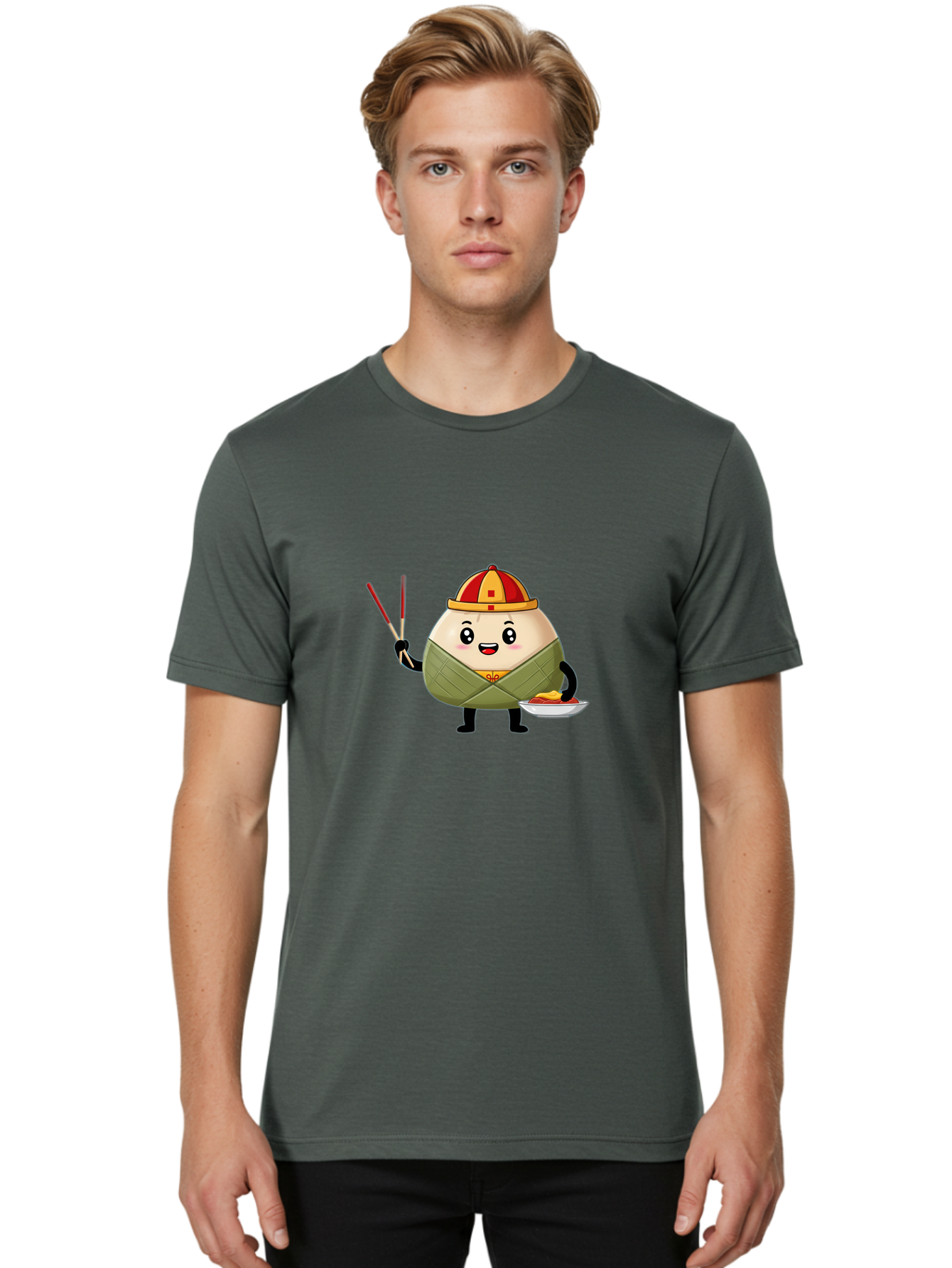 Banh-Chung Men'S Graphic Tee, 100% Cotton, Comfortable Casual Summer Wear, Machine Washable, Vietnamese Traditional Food, Bánh Ch?ng, Rice Cake, Festive Dish, Cultural Heritage, Tet Celebration, Asian Cuisine, Traditional Recipe Baa151