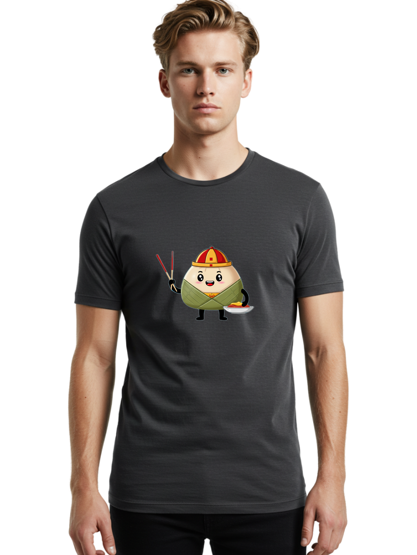Banh-Chung Men'S Graphic Tee, 100% Cotton, Comfortable Casual Summer Wear, Machine Washable, Vietnamese Traditional Food, Bánh Ch?ng, Rice Cake, Festive Dish, Cultural Heritage, Tet Celebration, Asian Cuisine, Traditional Recipe Baa151