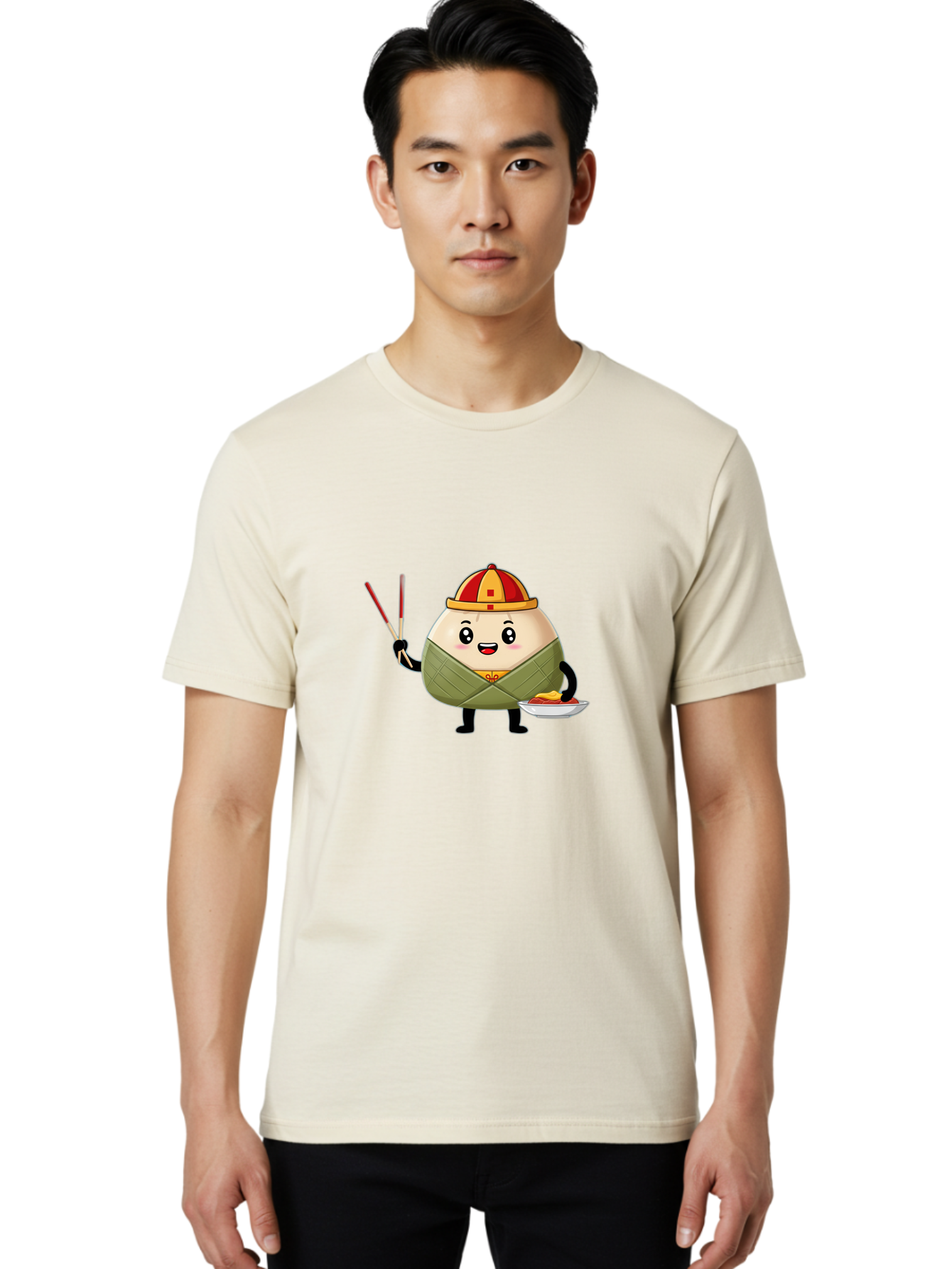 Banh-Chung Men'S Graphic Tee, 100% Cotton, Comfortable Casual Summer Wear, Machine Washable, Vietnamese Traditional Food, Bánh Ch?ng, Rice Cake, Festive Dish, Cultural Heritage, Tet Celebration, Asian Cuisine, Traditional Recipe Baa151