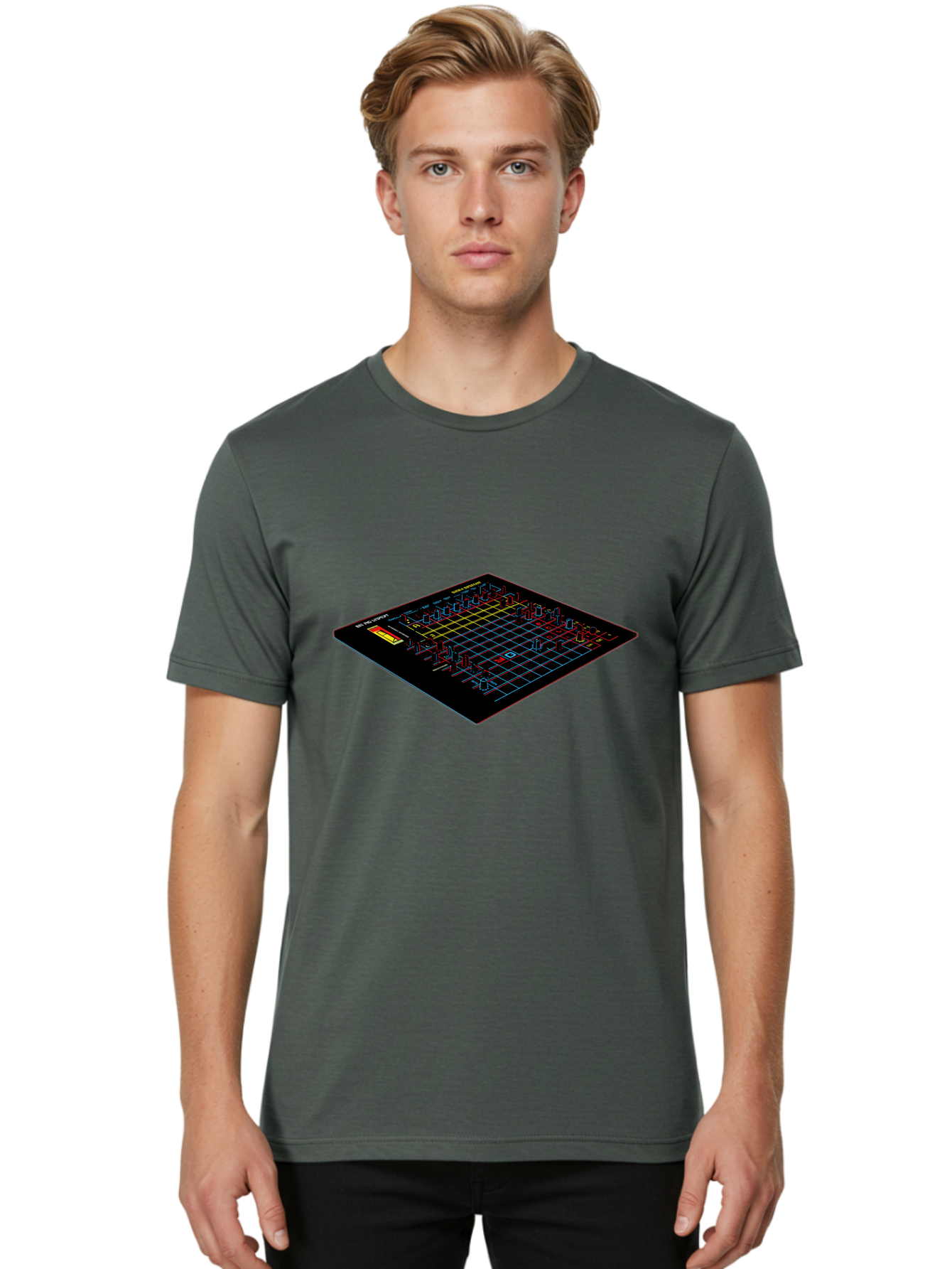 Battleship-Game-Board Men'S Graphic Tee, 100% Cotton, Comfortable Casual Summer Wear, Machine Washable, Battleship Game, Naval Combat, Strategy Game, Grid Layout, Battleship Theme, Game Board, Strategy Board Game, Naval Warfare, Classic Game, Baa155