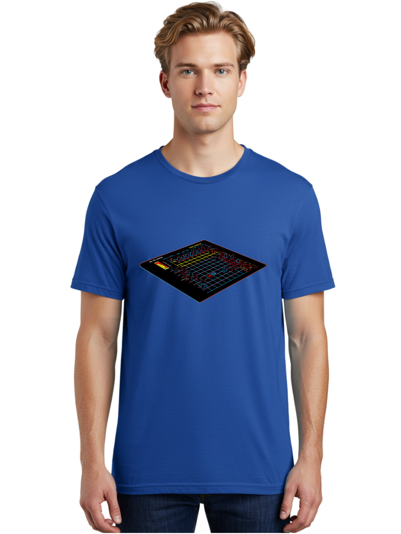 Battleship-Game-Board Men'S Graphic Tee, 100% Cotton, Comfortable Casual Summer Wear, Machine Washable, Battleship Game, Naval Combat, Strategy Game, Grid Layout, Battleship Theme, Game Board, Strategy Board Game, Naval Warfare, Classic Game, Baa155