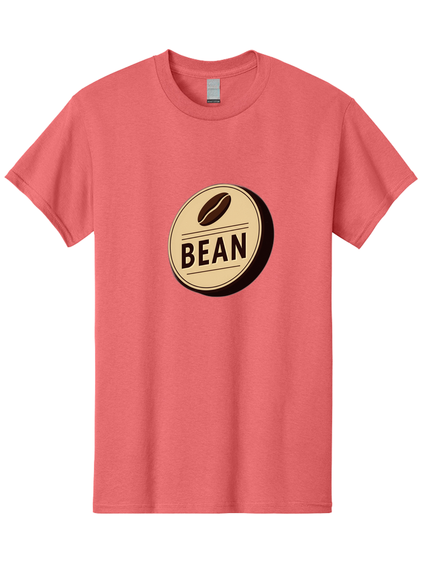 Bean Men'S Graphic Tee, 100% Cotton, Comfortable Casual Summer Wear, Machine Washable, Coffee Bean Label, Coffee Branding, Coffee Logo, Coffee Design, Minimalist Style, Simple Typography, Coffee Theme, Coffee Culture Baa156