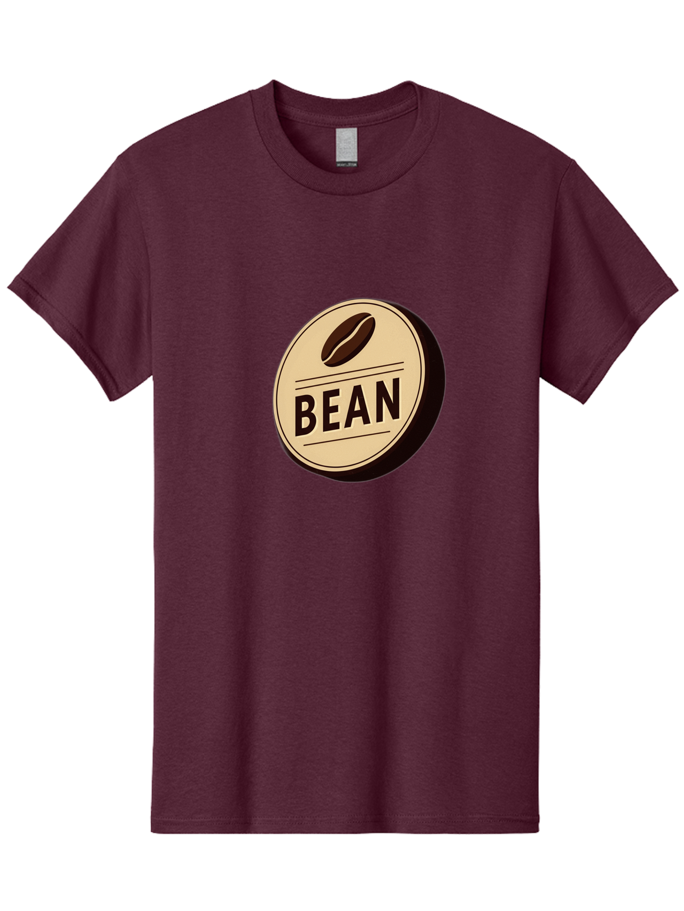 Bean Men'S Graphic Tee, 100% Cotton, Comfortable Casual Summer Wear, Machine Washable, Coffee Bean Label, Coffee Branding, Coffee Logo, Coffee Design, Minimalist Style, Simple Typography, Coffee Theme, Coffee Culture Baa156