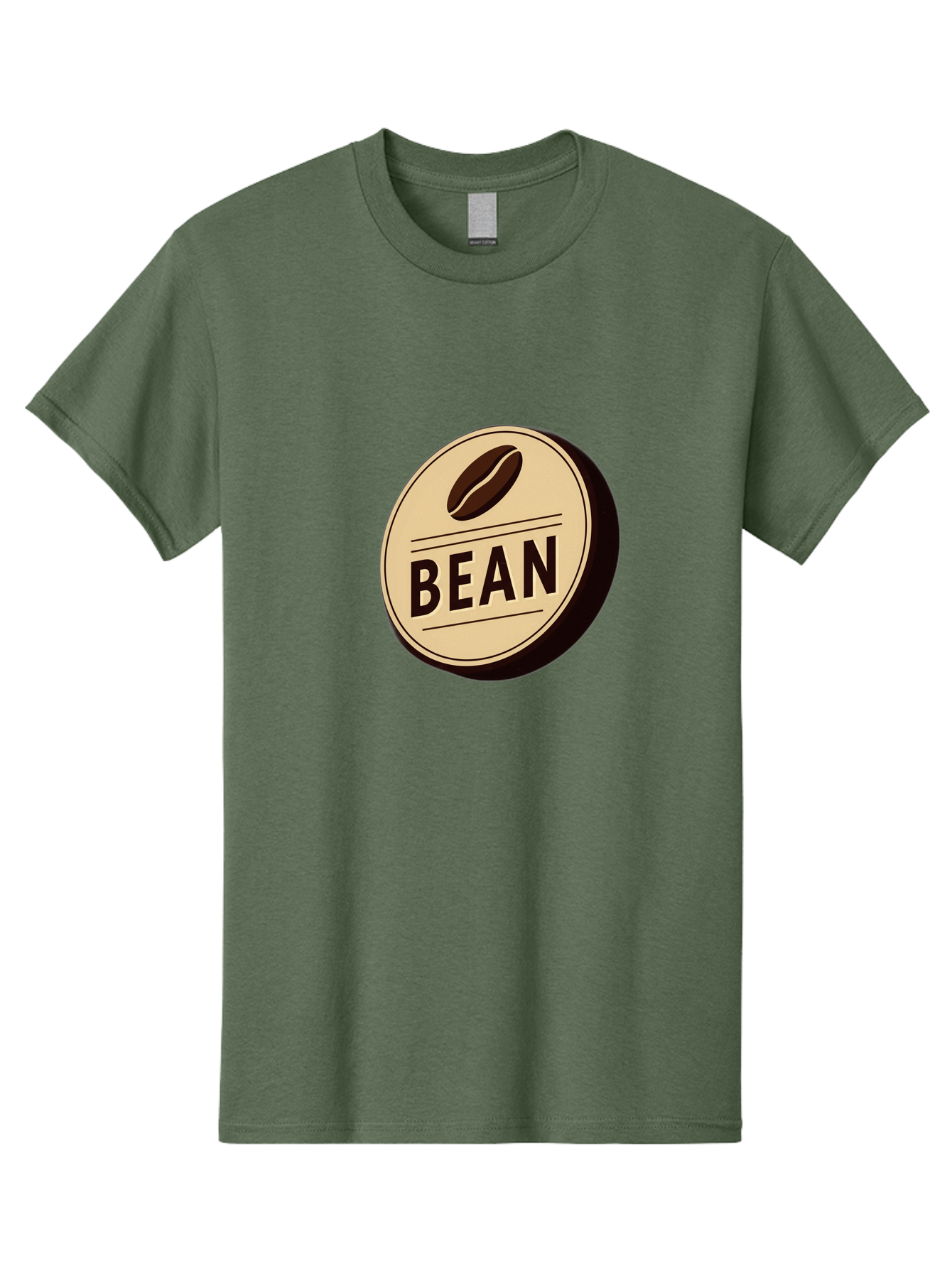 Bean Men'S Graphic Tee, 100% Cotton, Comfortable Casual Summer Wear, Machine Washable, Coffee Bean Label, Coffee Branding, Coffee Logo, Coffee Design, Minimalist Style, Simple Typography, Coffee Theme, Coffee Culture Baa156