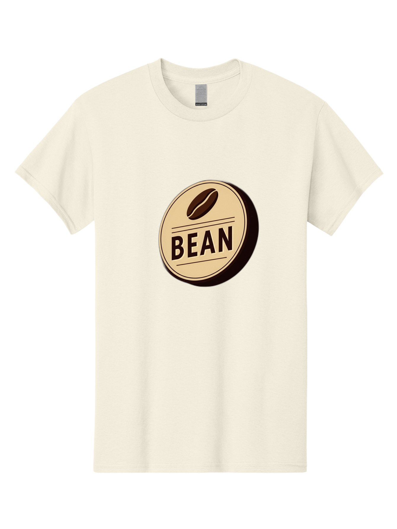 Bean Men'S Graphic Tee, 100% Cotton, Comfortable Casual Summer Wear, Machine Washable, Coffee Bean Label, Coffee Branding, Coffee Logo, Coffee Design, Minimalist Style, Simple Typography, Coffee Theme, Coffee Culture Baa156