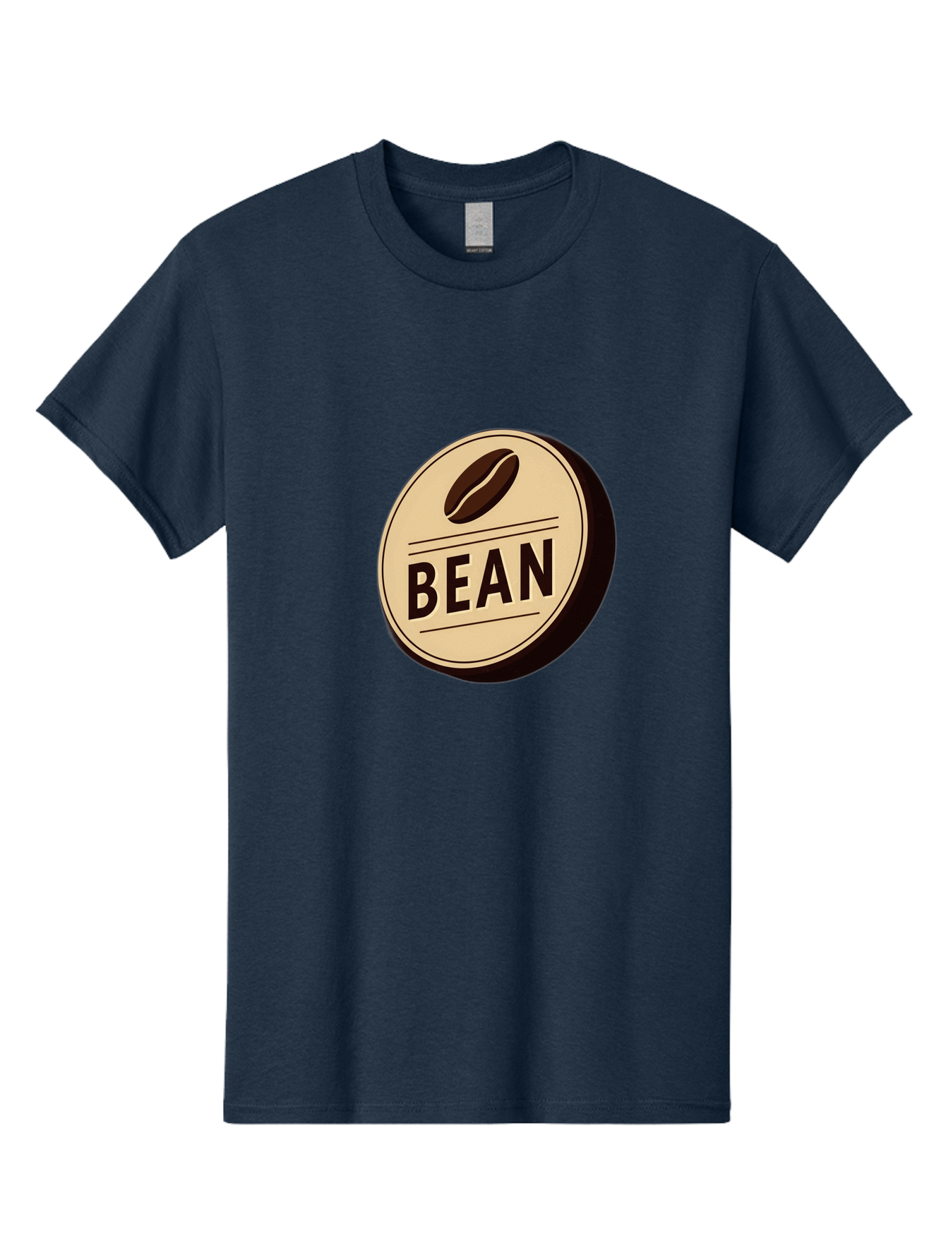 Bean Men'S Graphic Tee, 100% Cotton, Comfortable Casual Summer Wear, Machine Washable, Coffee Bean Label, Coffee Branding, Coffee Logo, Coffee Design, Minimalist Style, Simple Typography, Coffee Theme, Coffee Culture Baa156