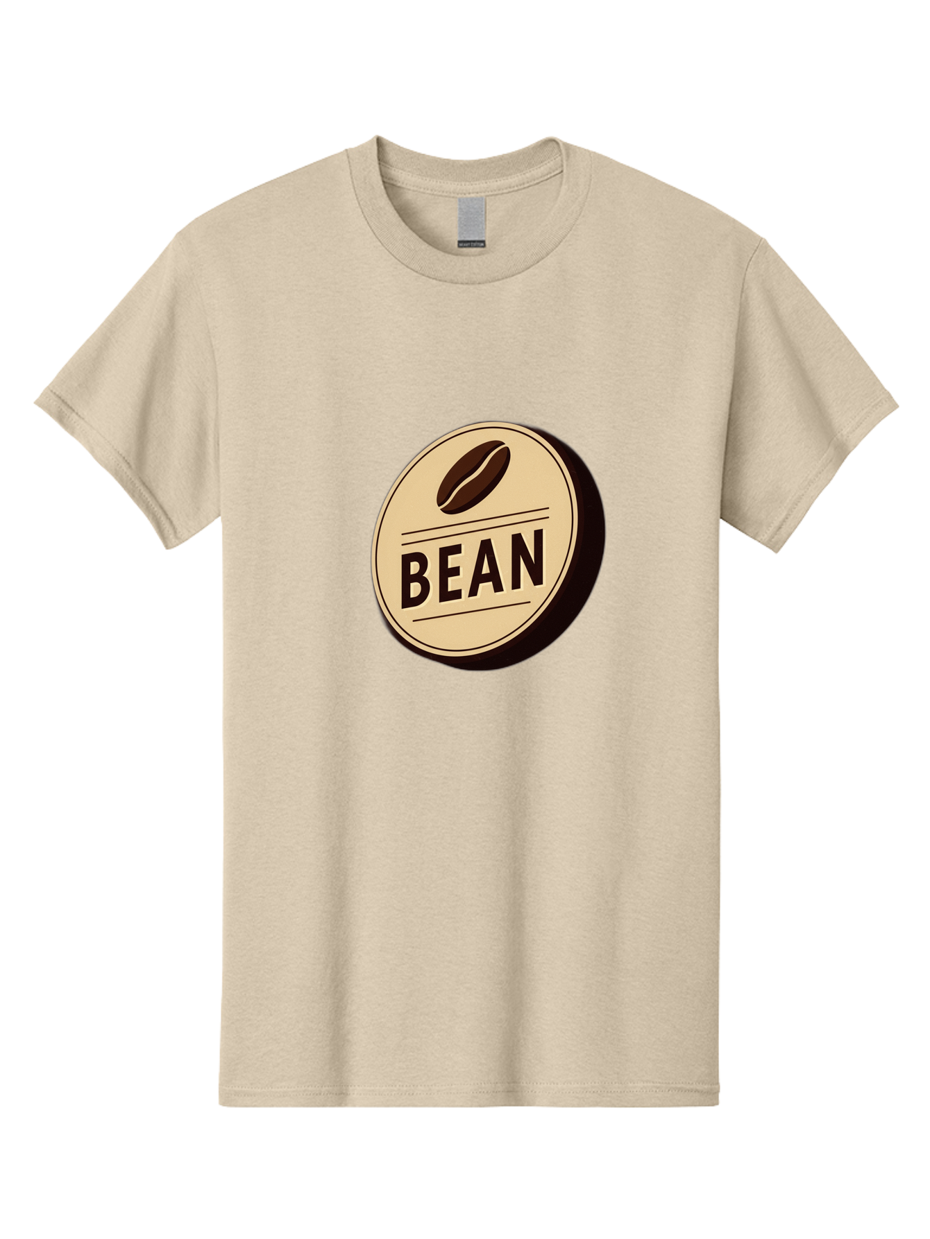 Bean Men'S Graphic Tee, 100% Cotton, Comfortable Casual Summer Wear, Machine Washable, Coffee Bean Label, Coffee Branding, Coffee Logo, Coffee Design, Minimalist Style, Simple Typography, Coffee Theme, Coffee Culture Baa156