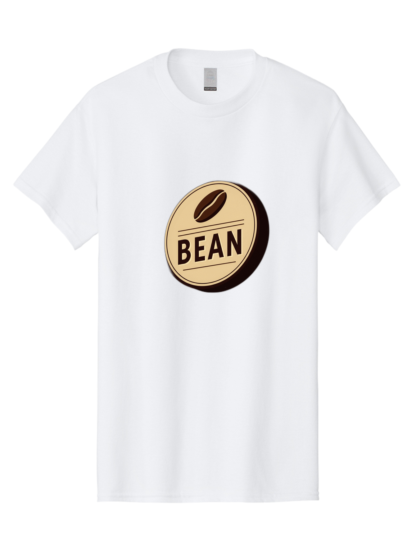 Bean Men'S Graphic Tee, 100% Cotton, Comfortable Casual Summer Wear, Machine Washable, Coffee Bean Label, Coffee Branding, Coffee Logo, Coffee Design, Minimalist Style, Simple Typography, Coffee Theme, Coffee Culture Baa156