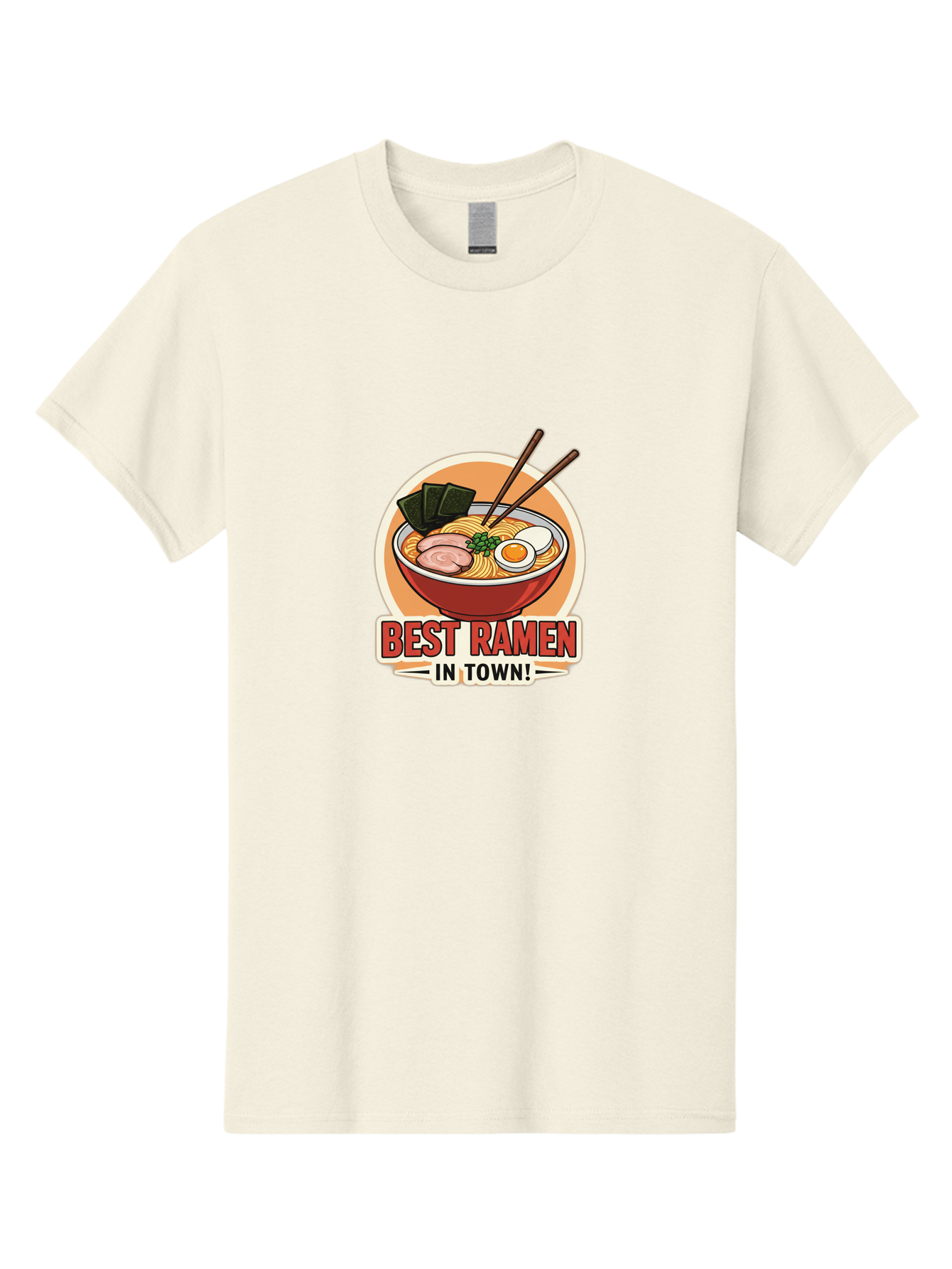 Best-Ramen Men'S Graphic Tee, 100% Cotton, Comfortable Casual Summer Wear, Machine Washable, Ramen Bowl, Noodles, Egg, Meat Slices, Seaweed, Chopsticks, Best Ramen, Foodie, Japanese Cuisine, Delicious Meal, Savory Flavors, Appetizing Dish Baa158