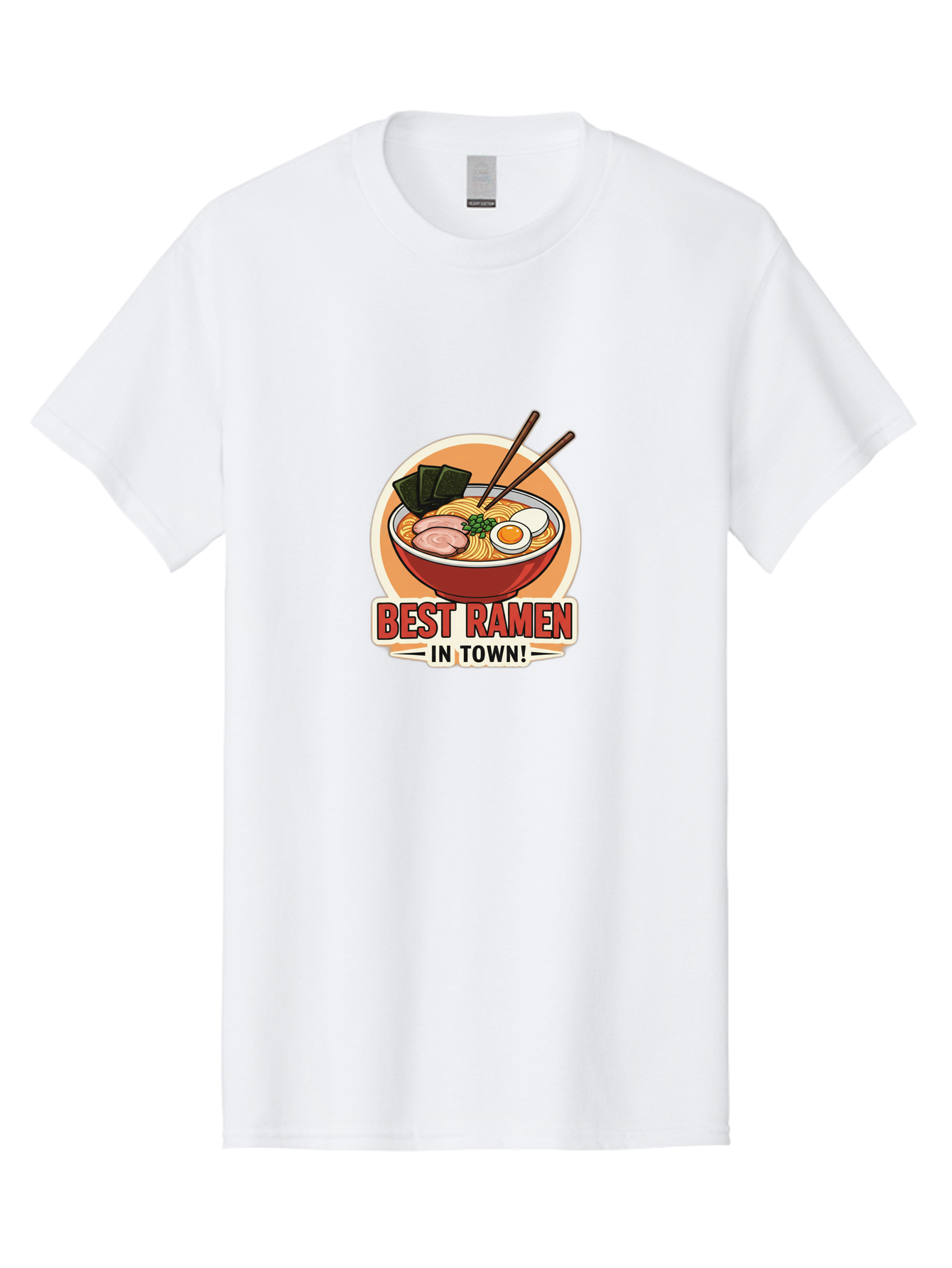 Best-Ramen Men'S Graphic Tee, 100% Cotton, Comfortable Casual Summer Wear, Machine Washable, Ramen Bowl, Noodles, Egg, Meat Slices, Seaweed, Chopsticks, Best Ramen, Foodie, Japanese Cuisine, Delicious Meal, Savory Flavors, Appetizing Dish Baa158