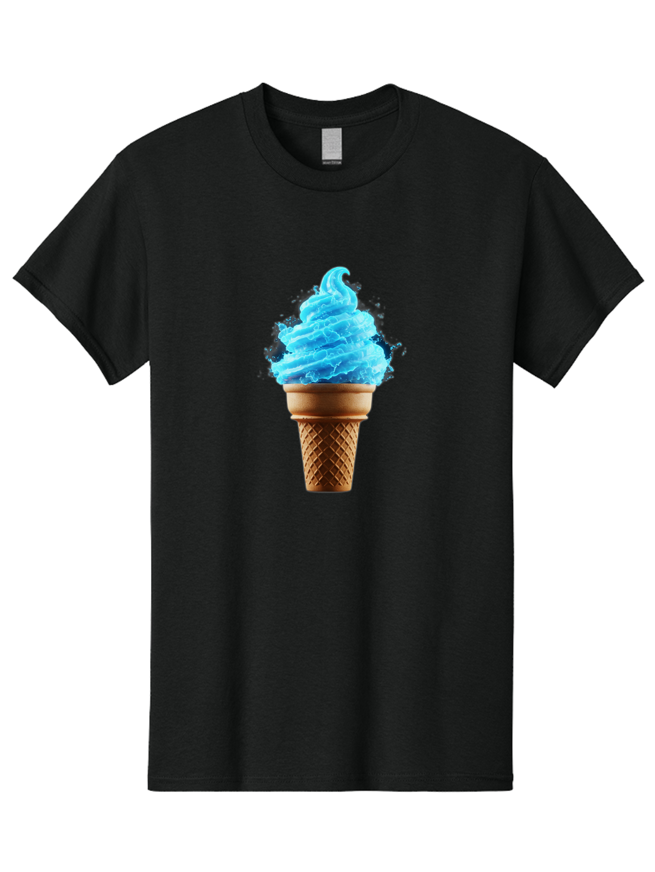 Blue-Ice-Cream-Cone Men'S Graphic Tee, 100% Cotton, Comfortable Casual Summer Wear, Machine Washable, Blue Ice Cream, Ice Cream Cone, Soft Serve, Sweet Treats, Summertime Fun, Cold Desserts, Ice Cream Lovers, Frozen Delights, Creamy Texture, Baa175