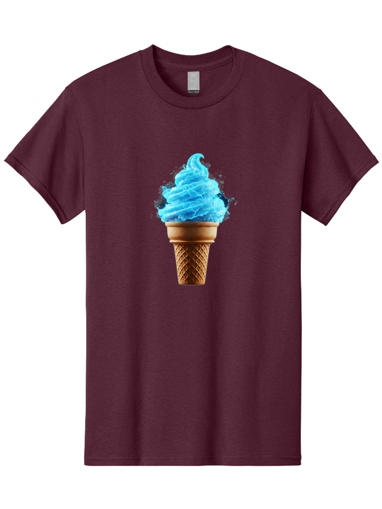Blue-Ice-Cream-Cone Men'S Graphic Tee, 100% Cotton, Comfortable Casual Summer Wear, Machine Washable, Blue Ice Cream, Ice Cream Cone, Soft Serve, Sweet Treats, Summertime Fun, Cold Desserts, Ice Cream Lovers, Frozen Delights, Creamy Texture, Baa175