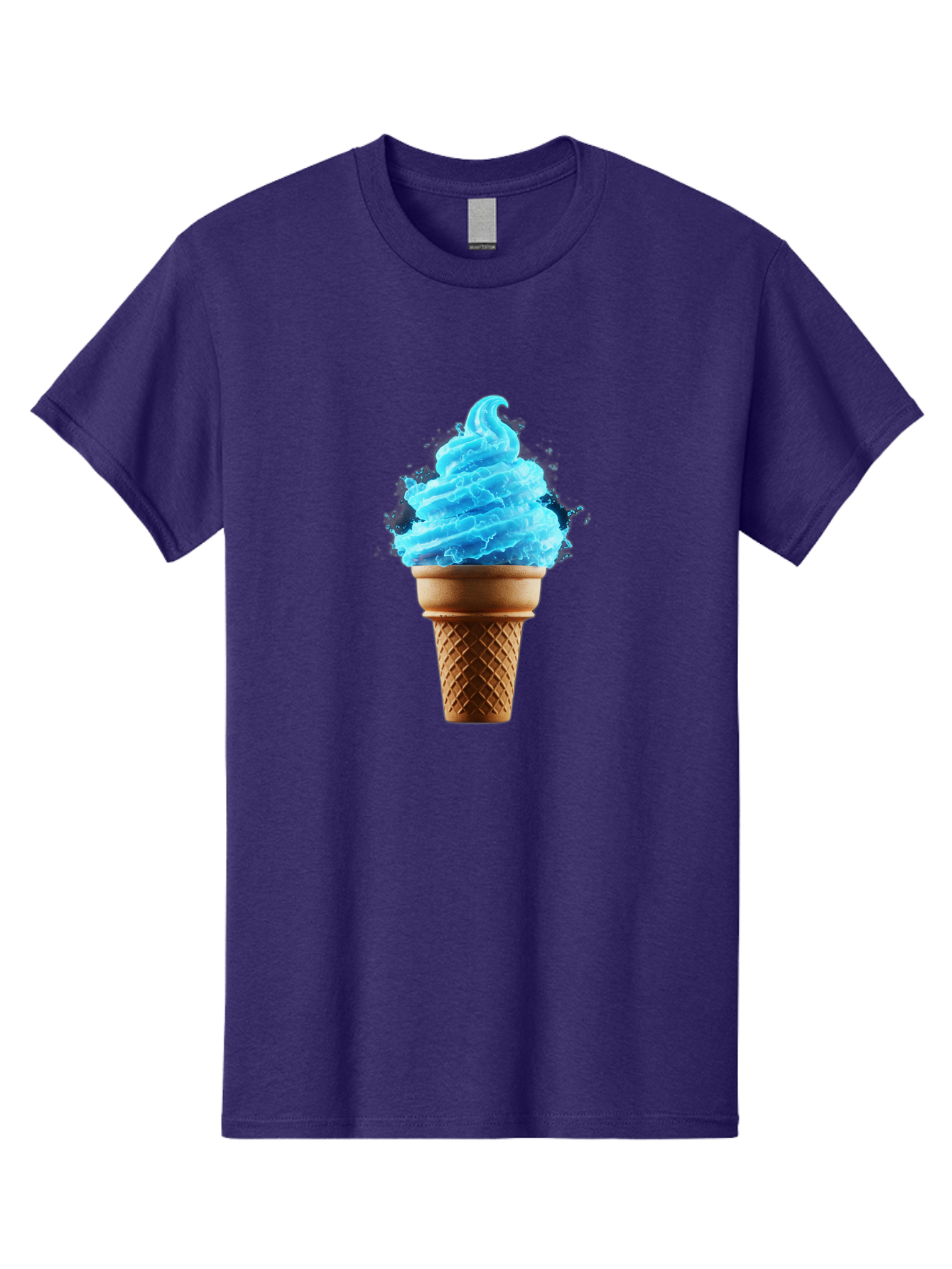Blue-Ice-Cream-Cone Men'S Graphic Tee, 100% Cotton, Comfortable Casual Summer Wear, Machine Washable, Blue Ice Cream, Ice Cream Cone, Soft Serve, Sweet Treats, Summertime Fun, Cold Desserts, Ice Cream Lovers, Frozen Delights, Creamy Texture, Baa175
