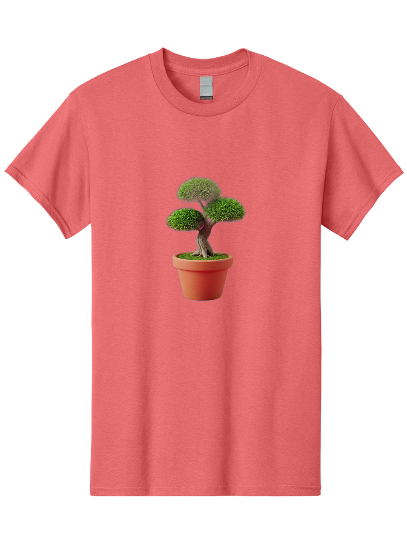 Bonsai-Tree Men'S Graphic Tee, 100% Cotton, Comfortable Casual Summer Wear, Machine Washable, Bonsai Tree, Potted Plant, Small Tree, Terracotta Pot, Twisted Trunk, Lush Foliage, Greenery, Decorative Plant, Indoor Gardening, Zen Garden, Baa180